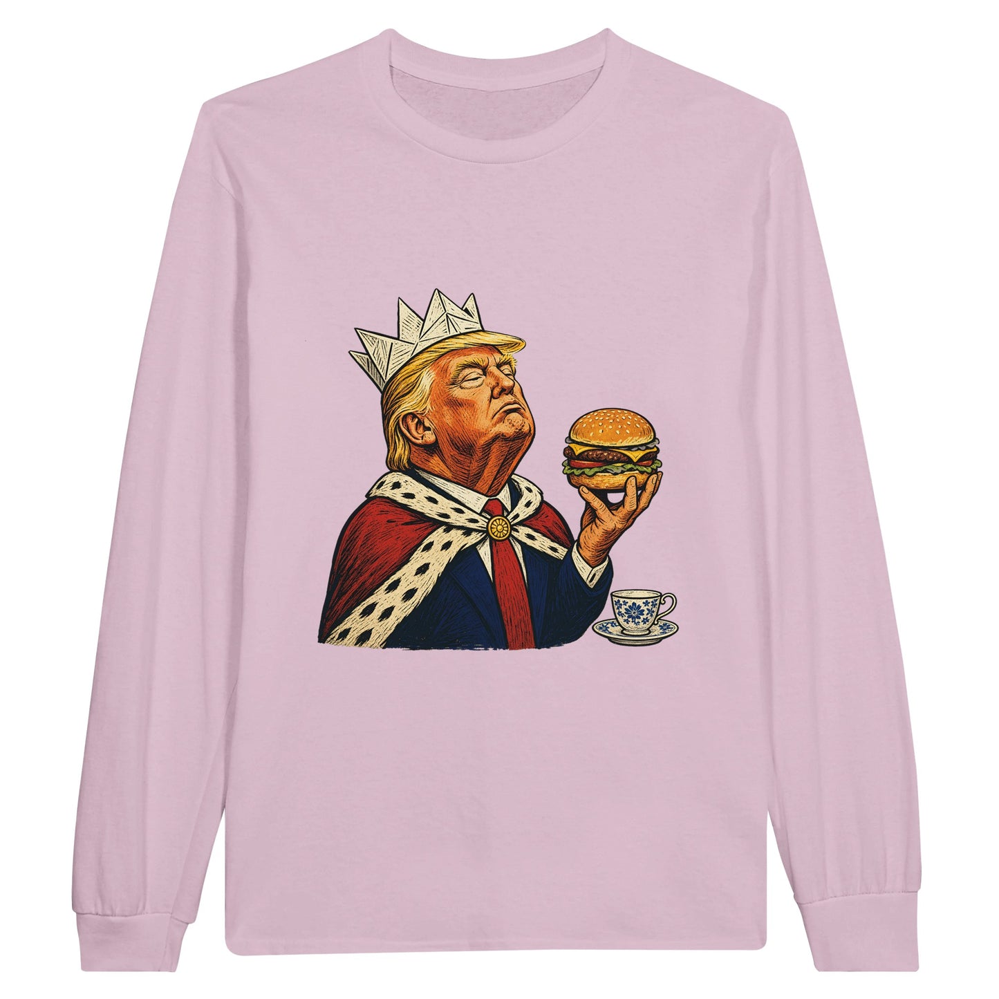The Very Temporary Monarch — Trump Satire Long-Sleeve T-shirt — product view 6