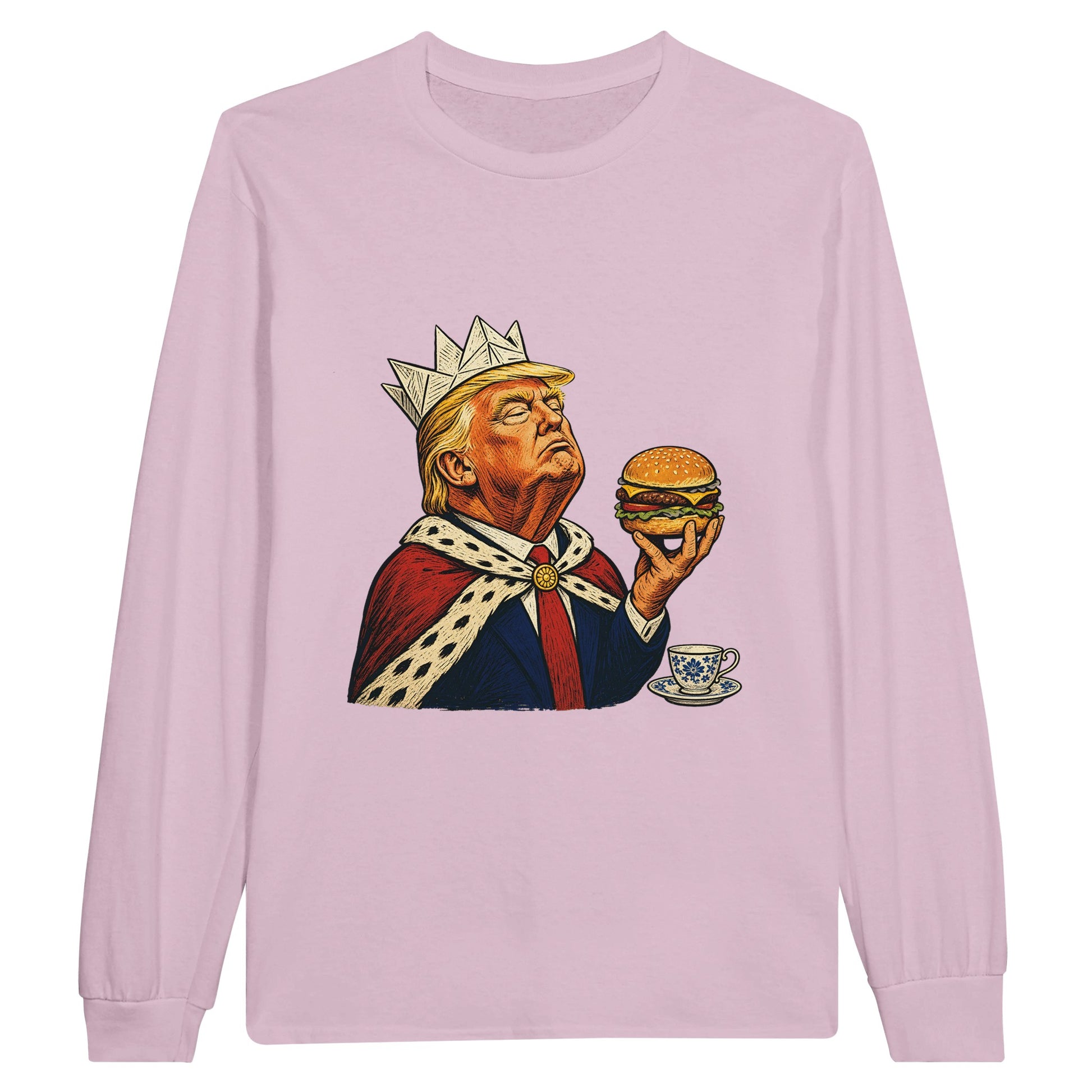 The Very Temporary Monarch — Trump Satire Long-Sleeve T-shirt — product view 6