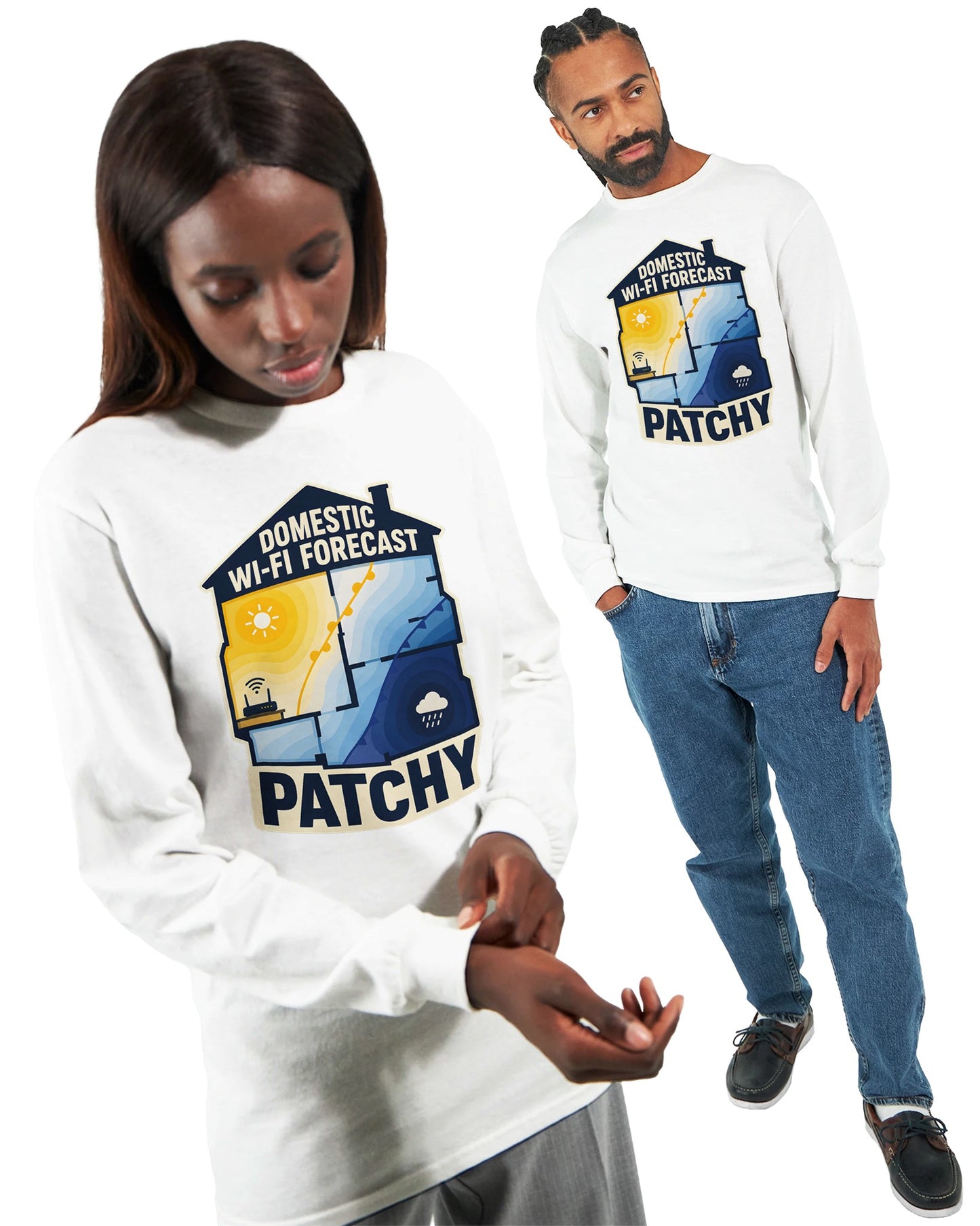 Domestic Wi-Fi Forecast Patchy Long-Sleeve T-shirt — product view 15