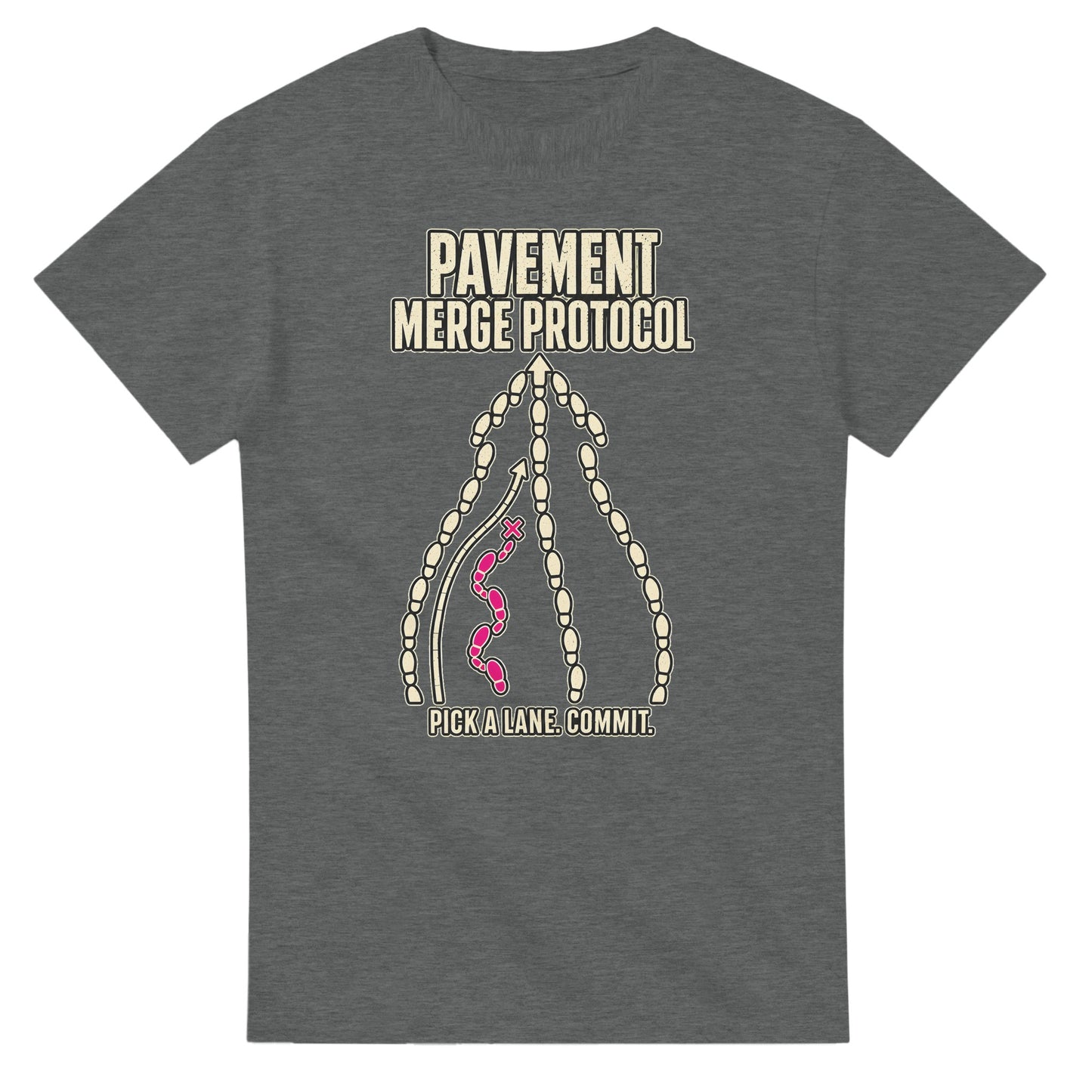 Pavement Merge Protocol — Pick a Lane T-shirt — product view 3
