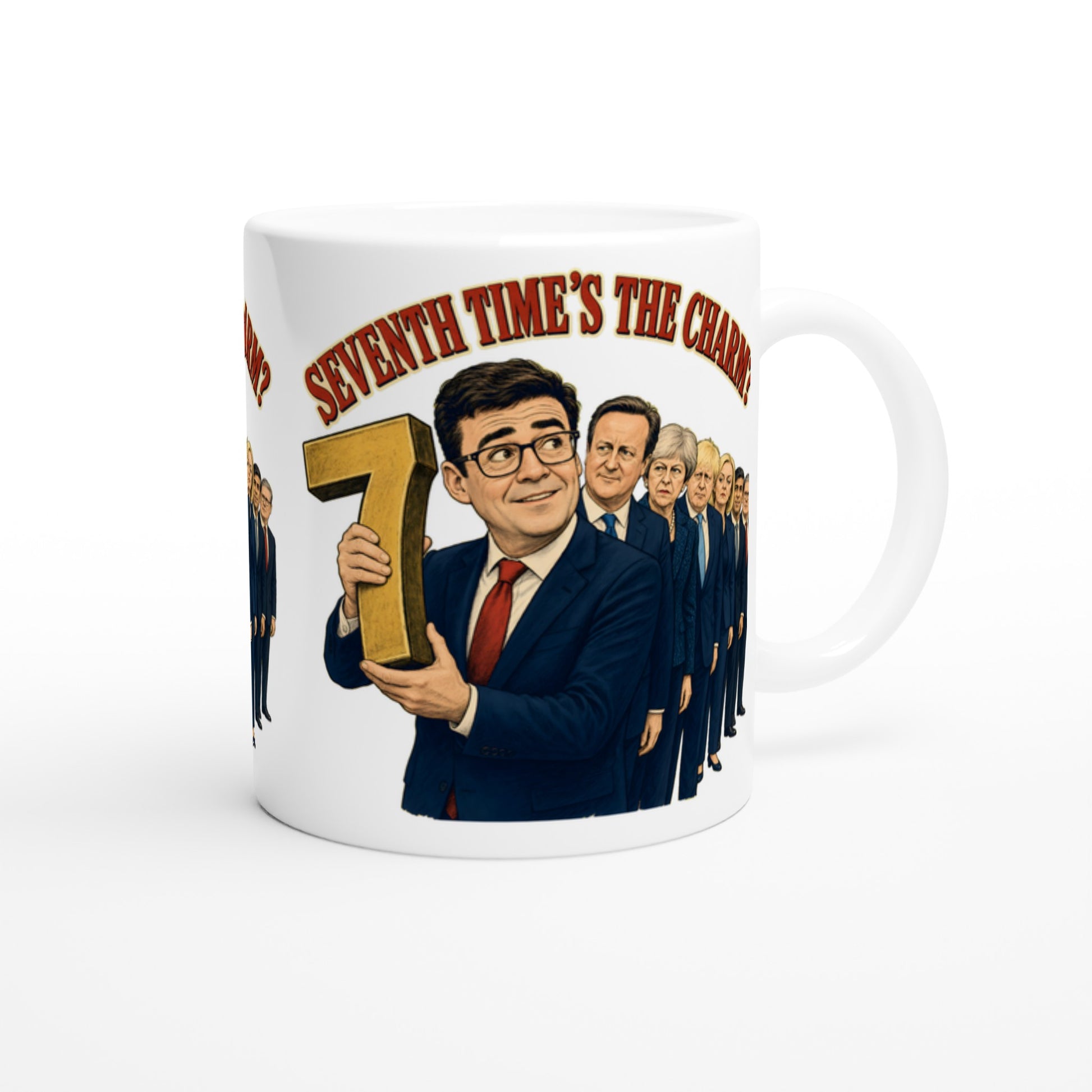 Seventh Time’s the Charm? UK Prime Minister Caricature Mug — product view 2