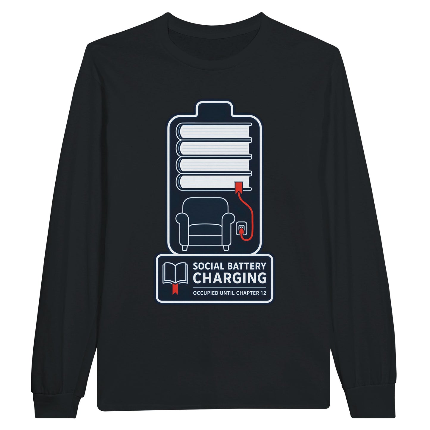 Social Battery Charging Long-Sleeve T-shirt — product view 7