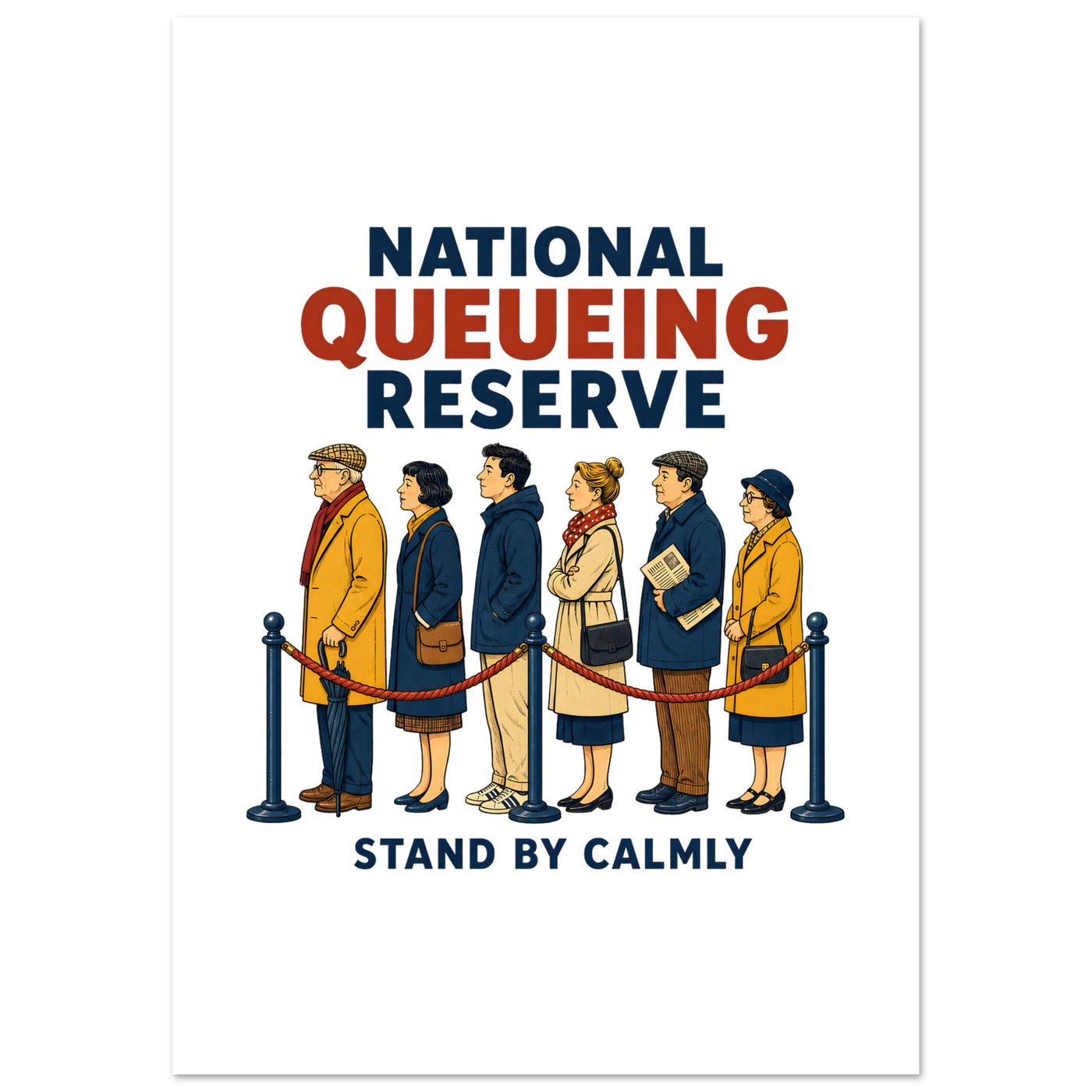 National Queueing Reserve – British Queue Graphic Poster