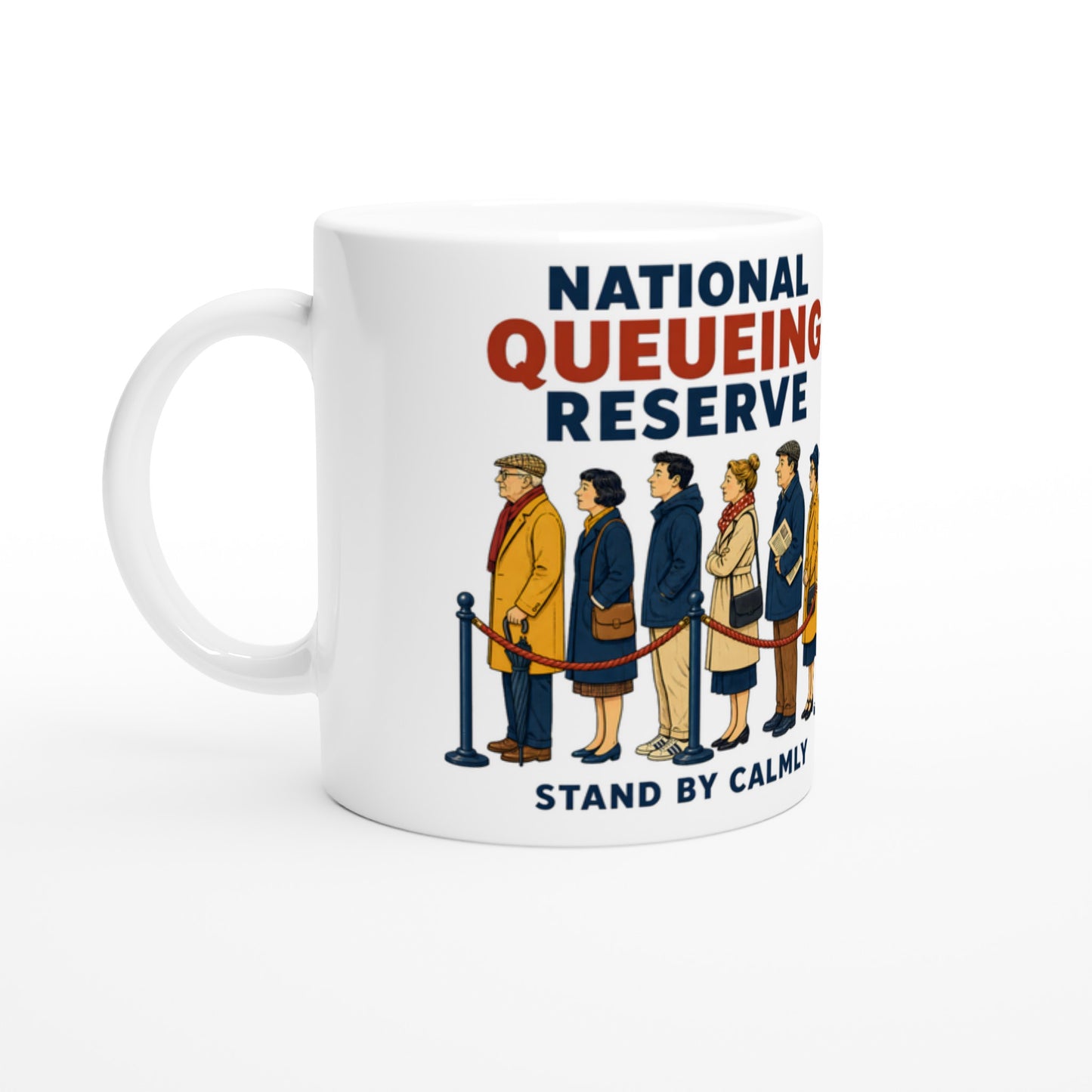 National Queueing Reserve – British Queue Graphic Mug — product view 1