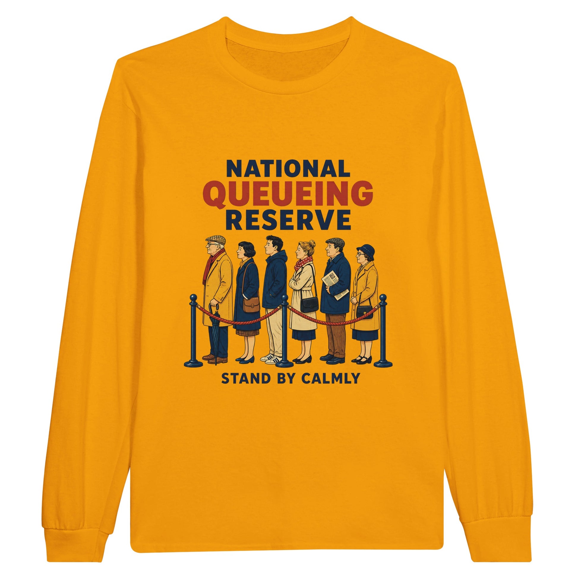 National Queueing Reserve – British Queue Graphic Long-Sleeve T-shirt — product view 4