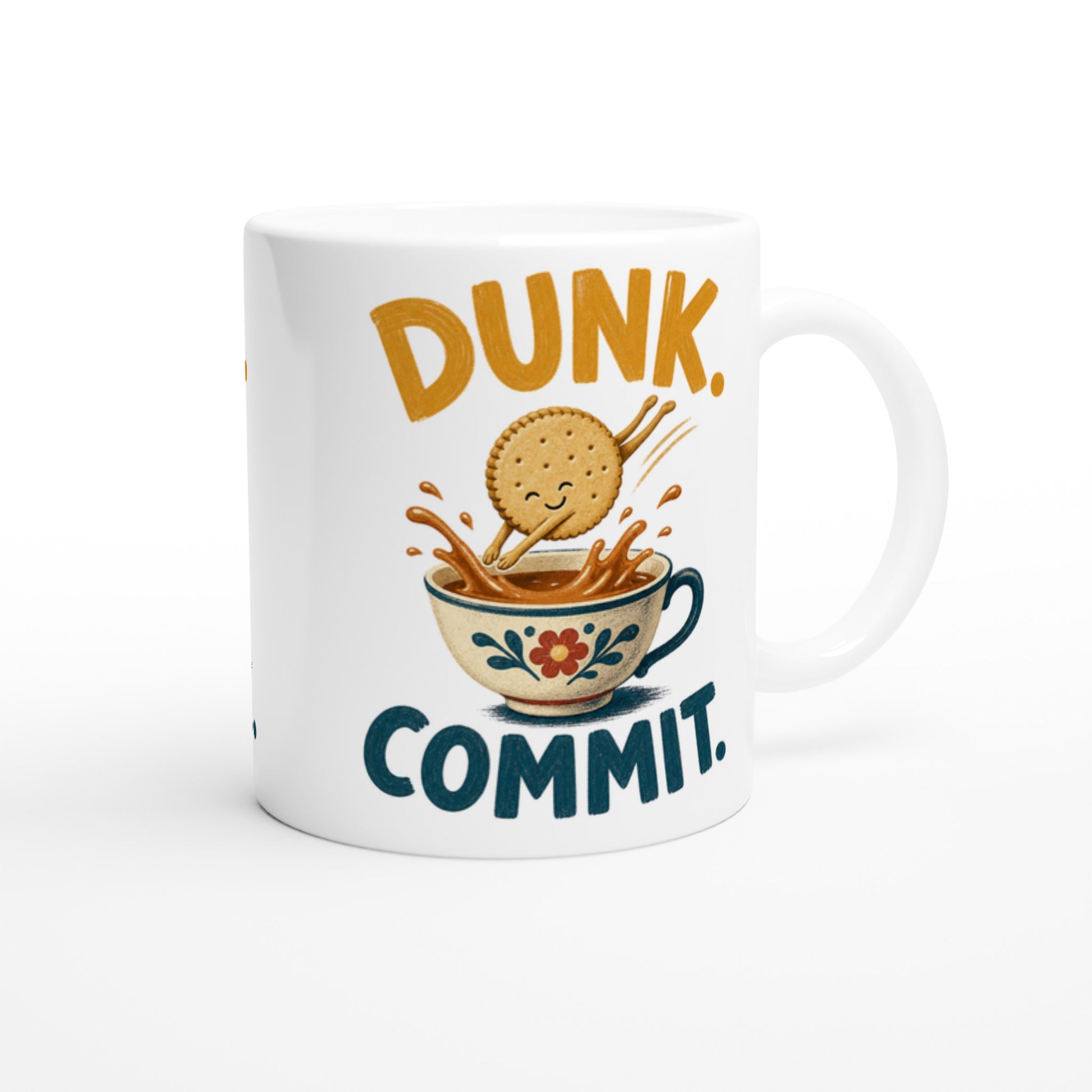 Dunk. Commit. Tea Biscuit Graphic Mug — product view 2