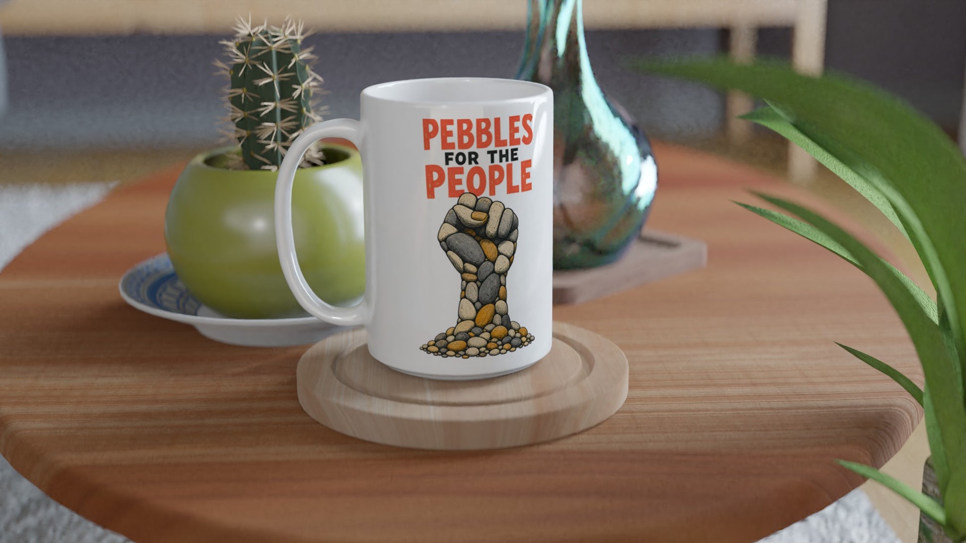 Pebbles for the People Graphic Large Mug — product view 4
