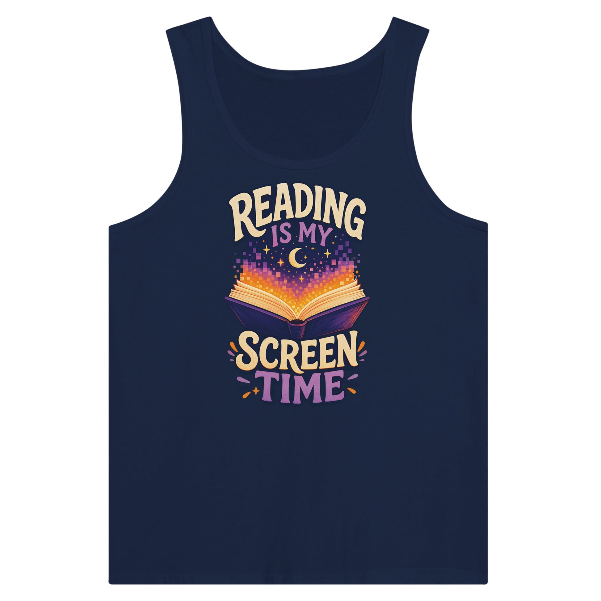 Reading Is My Screen Time Book Graphic Premium Unisex Tank Top — product view 9