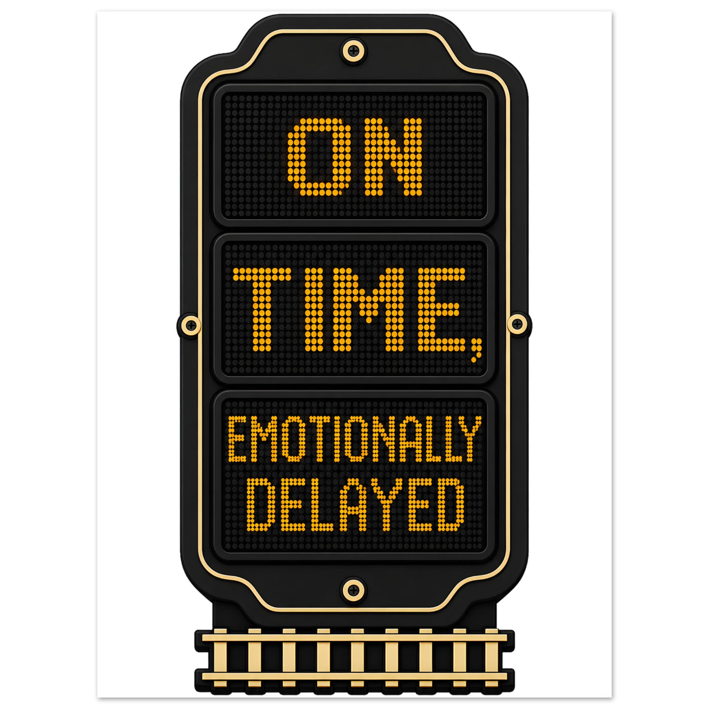 On Time, Emotionally Delayed Rail Graphic Aluminium Print