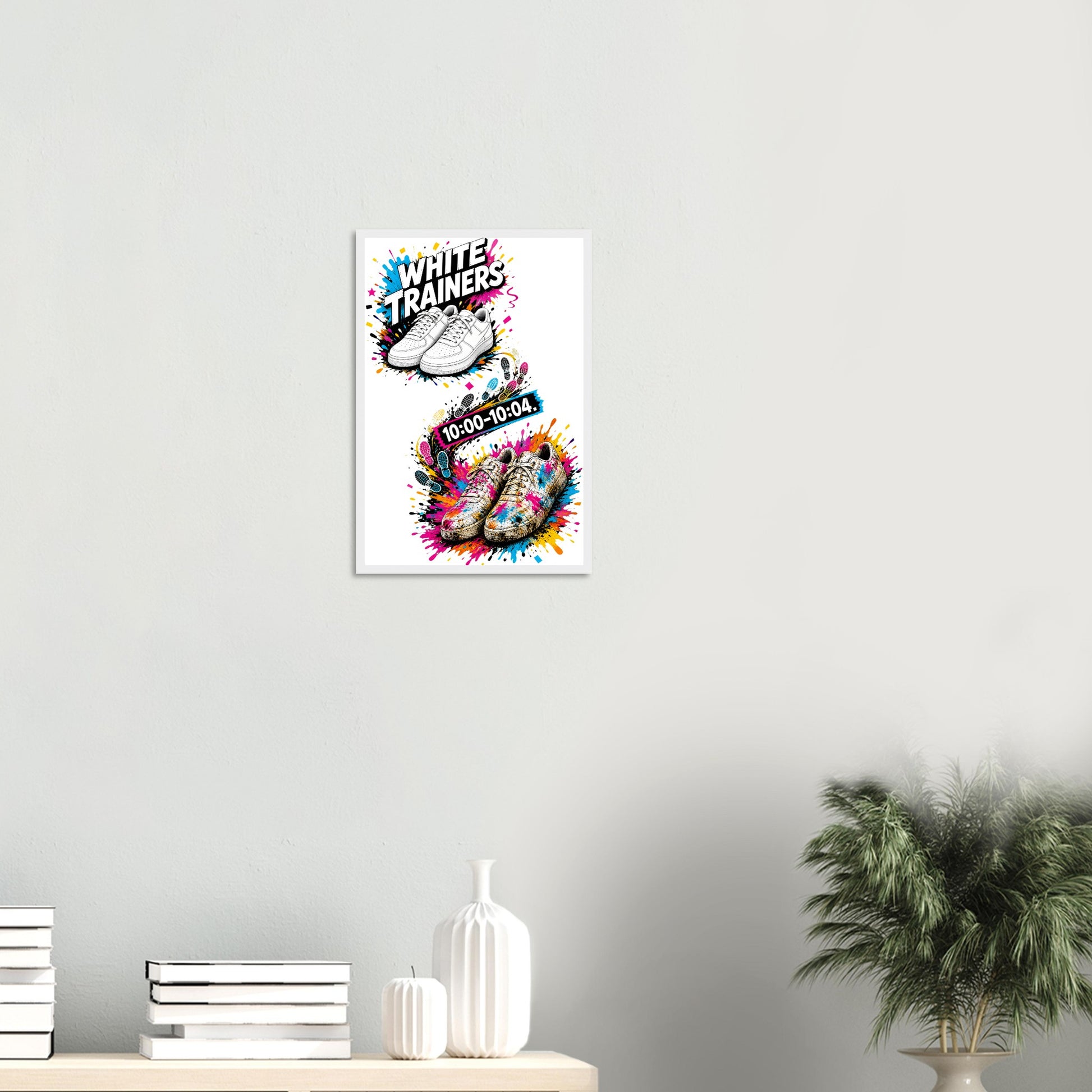 White Trainers: 10:00–10:04 Framed Wall Art — product view 11
