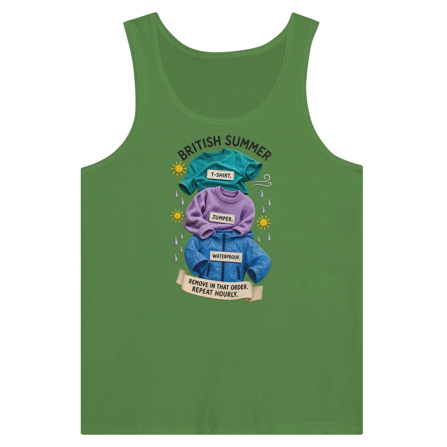 British Summer: Repeat Layers Hourly Premium Unisex Tank Top — product view 13