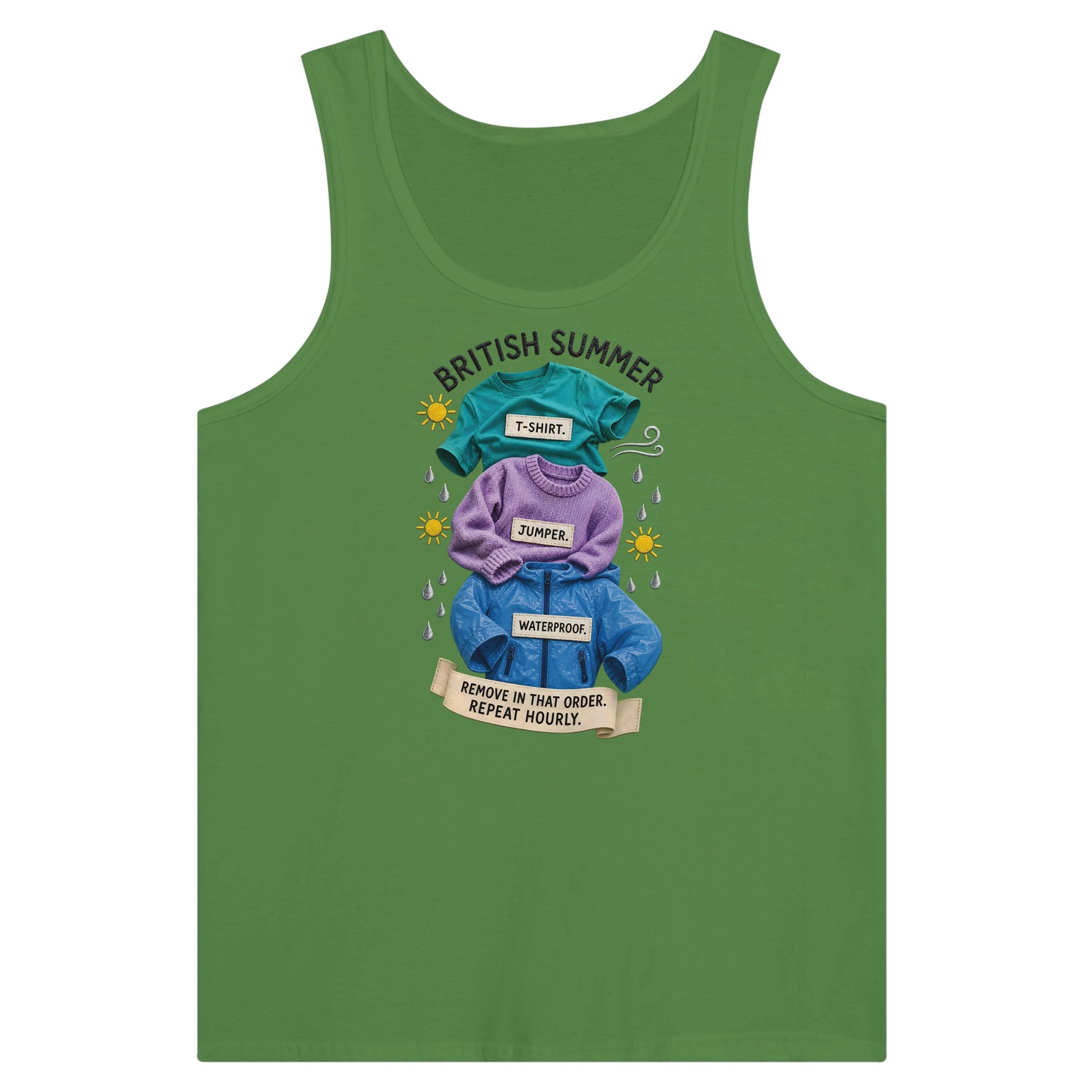 British Summer: Repeat Layers Hourly Premium Unisex Tank Top — product view 13