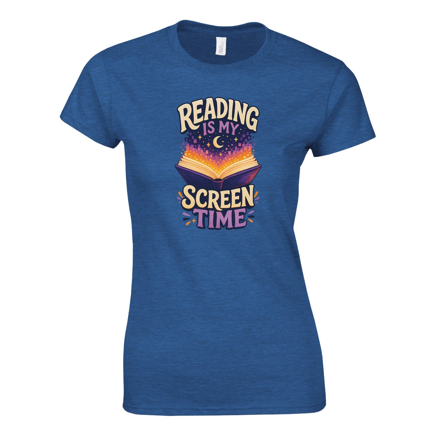 Reading Is My Screen Time Book Graphic Women's T-shirt — product view 5