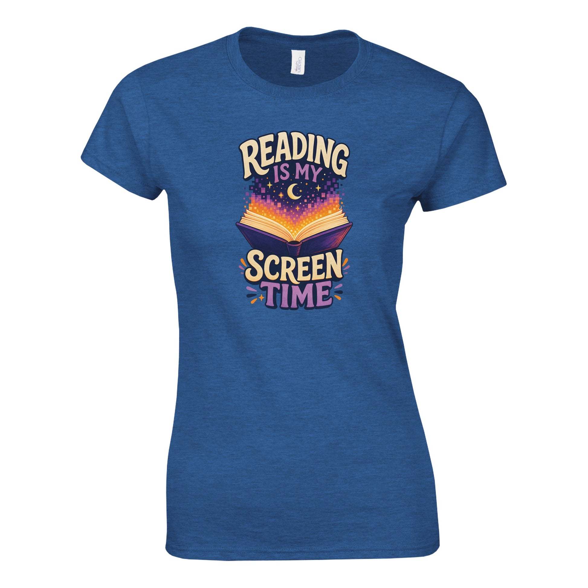 Reading Is My Screen Time Book Graphic Women's T-shirt — product view 5