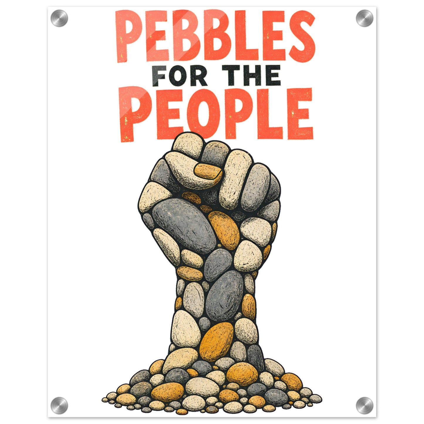 Pebbles for the People Graphic Acrylic Print — product view 2