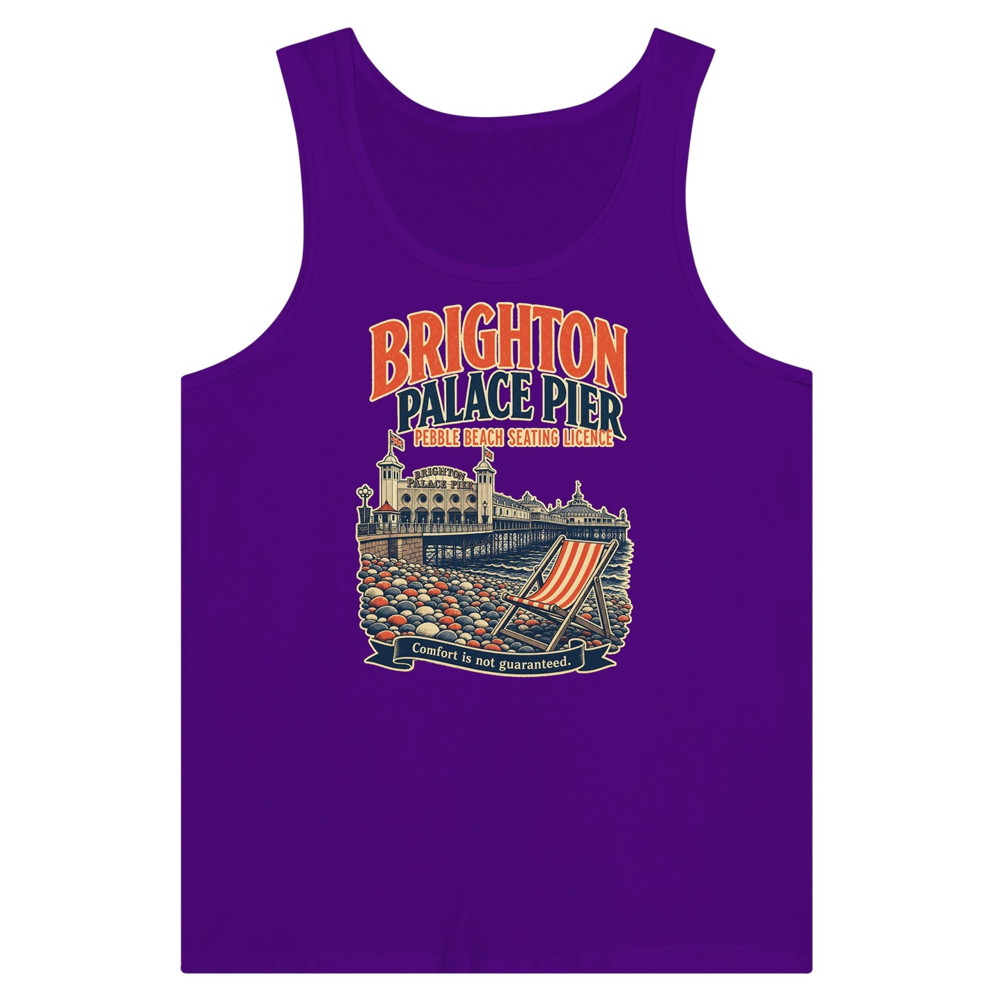 Brighton Pebble Beach Seating Licence Premium Unisex Tank Top — product view 6
