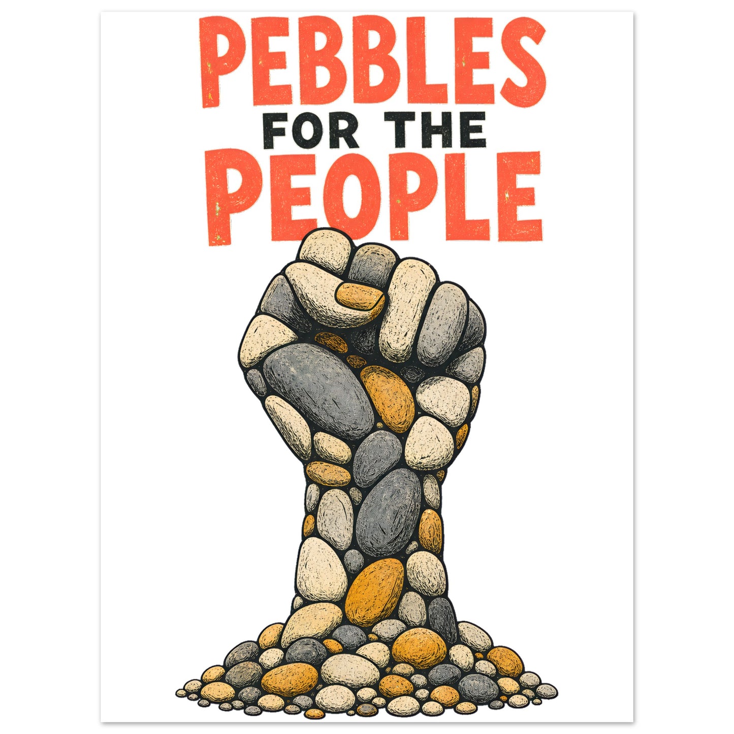 Pebbles for the People Graphic Aluminium Print — product view 1