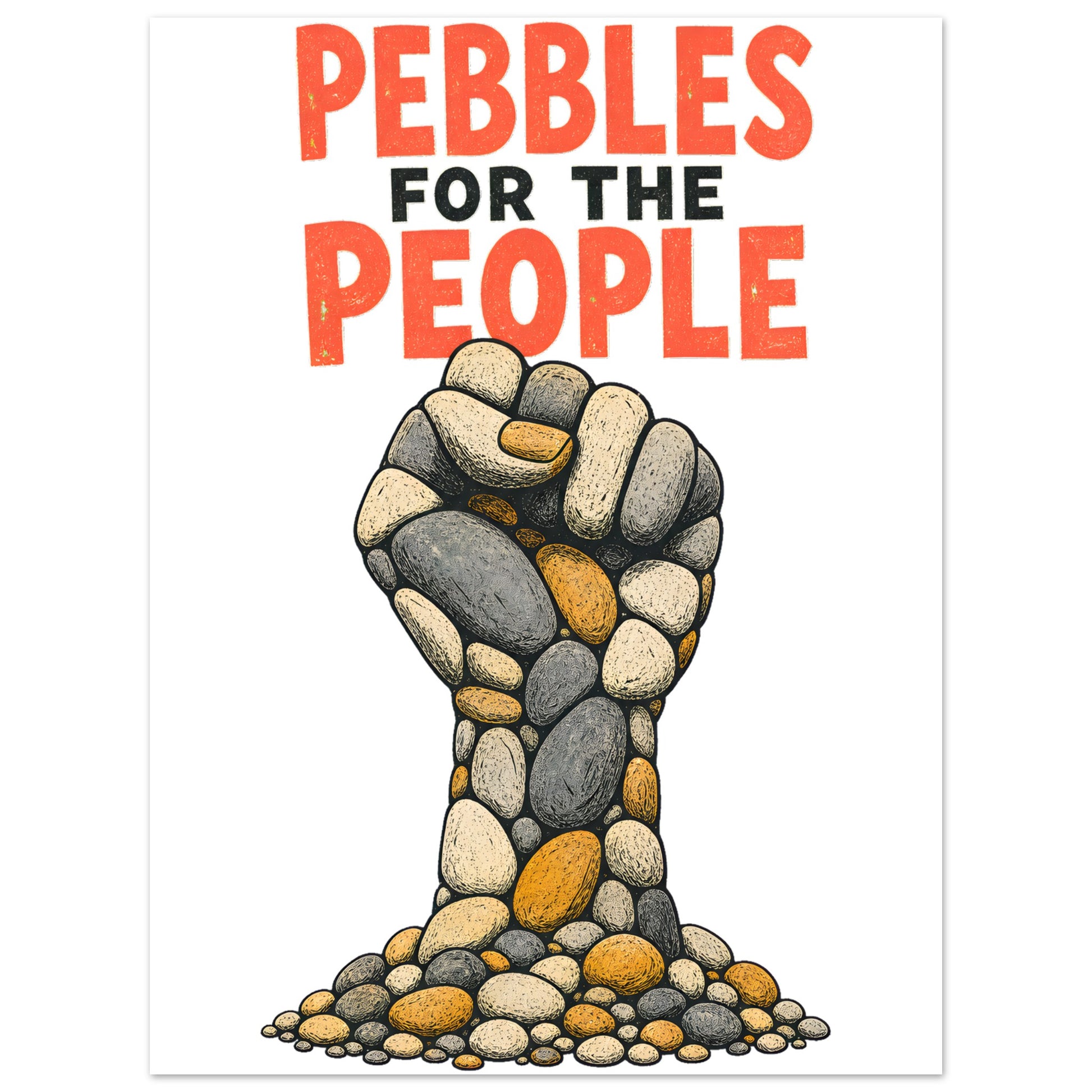 Pebbles for the People Graphic Aluminium Print — product view 1