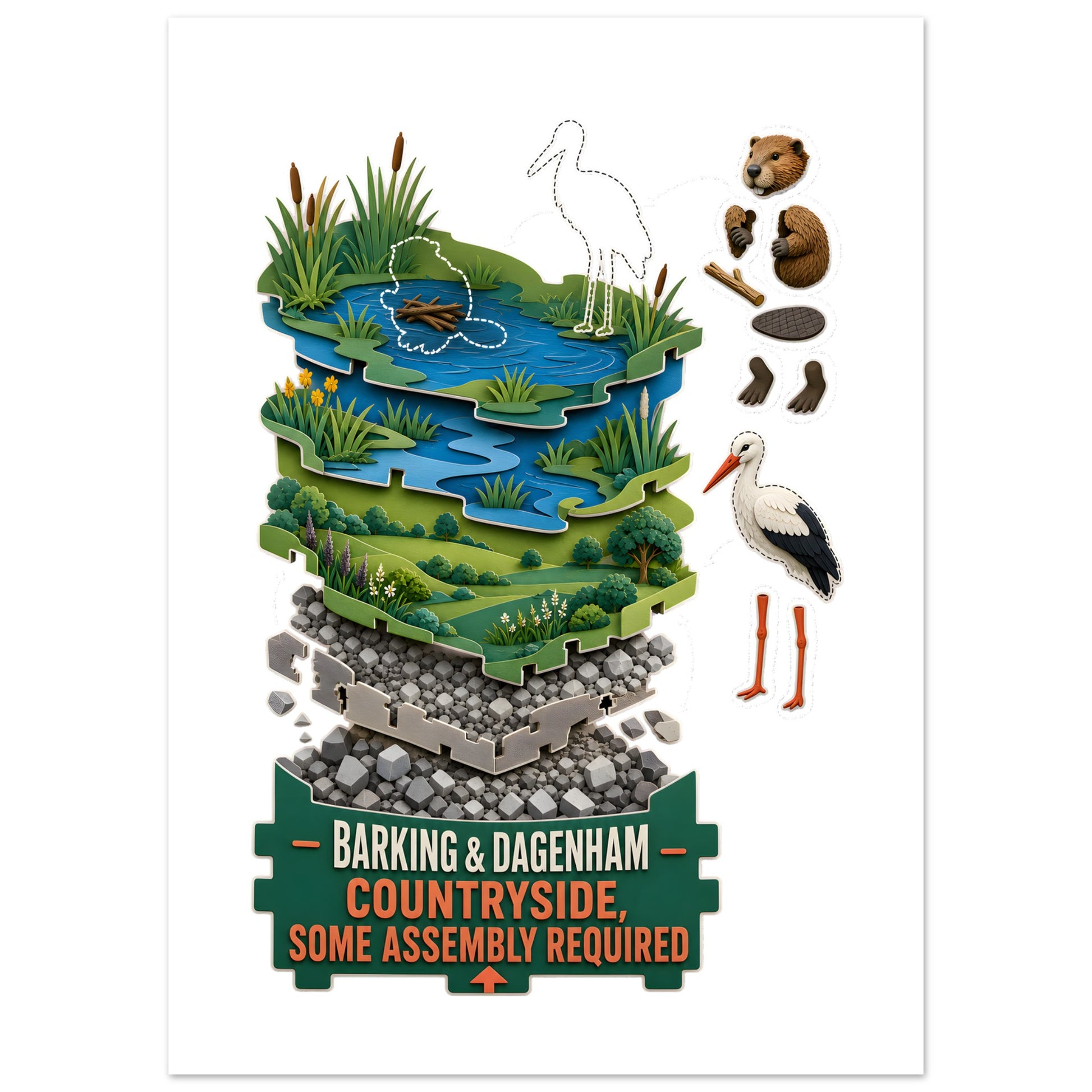 Barking & Dagenham Countryside Poster — product view 4
