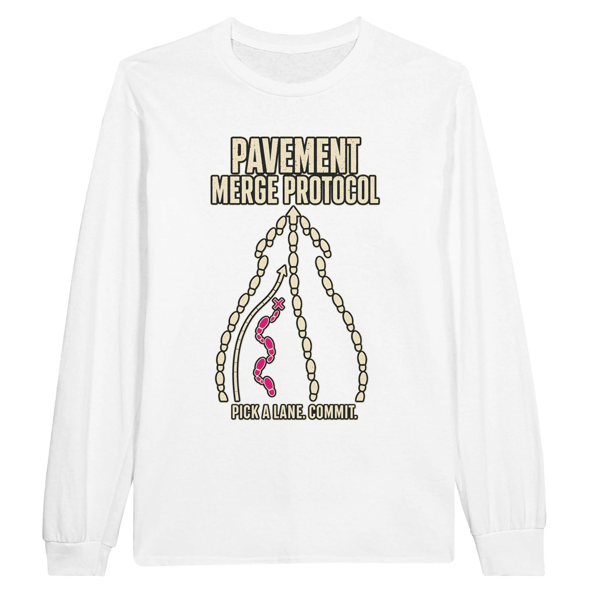 Pavement Merge Protocol — Pick a Lane Long-Sleeve T-shirt — product view 1