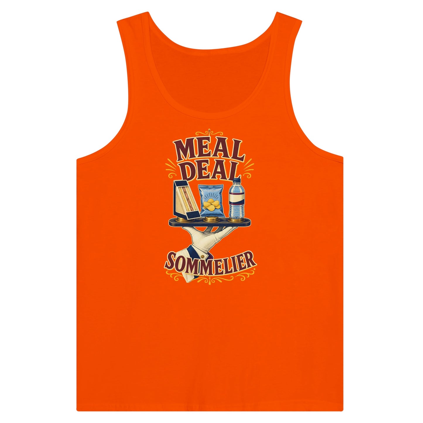Meal Deal Sommelier British Lunch Design Premium Unisex Tank Top — product view 7