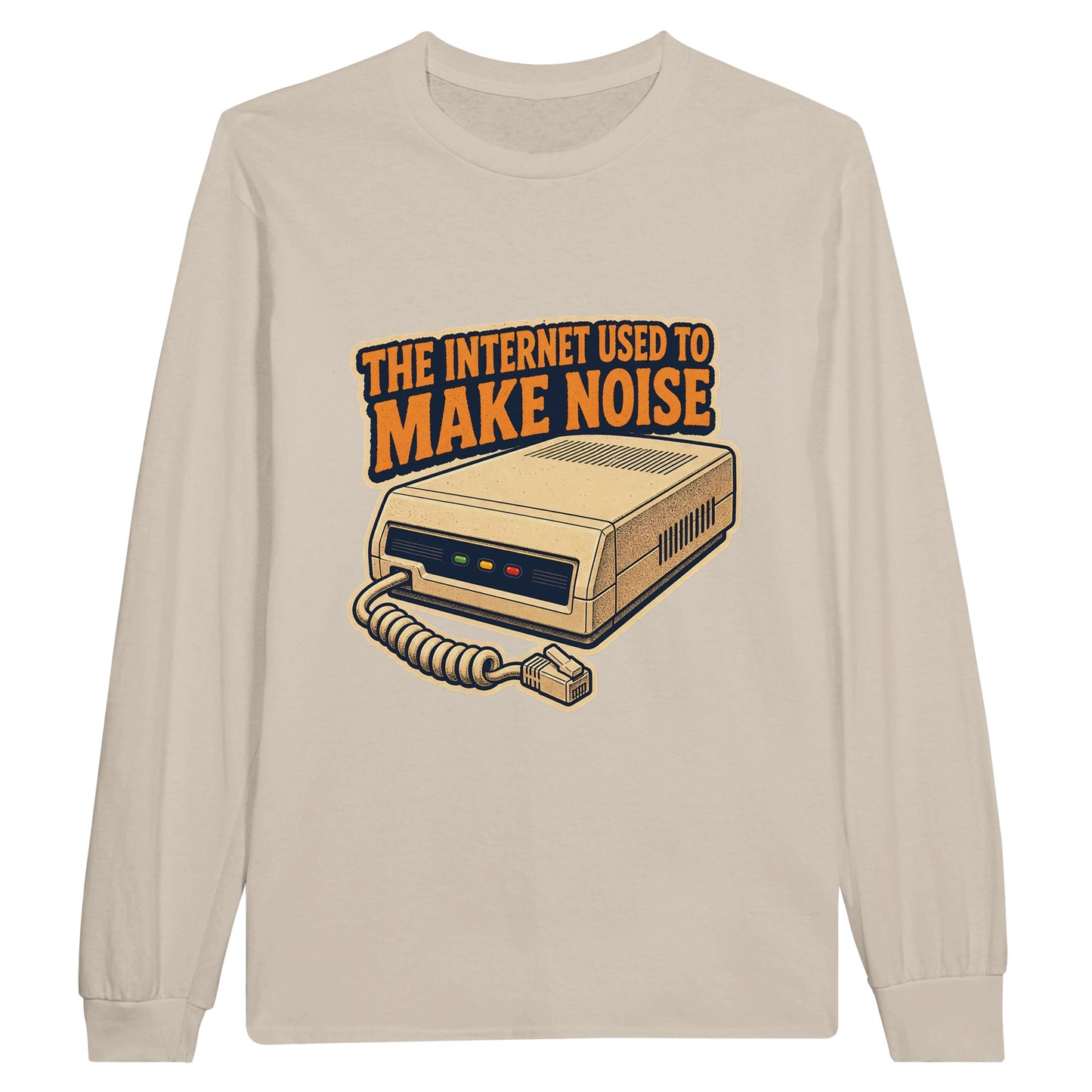 The Internet Used to Make Noise Retro Tech Graphic Long-Sleeve T-shirt — product view 3