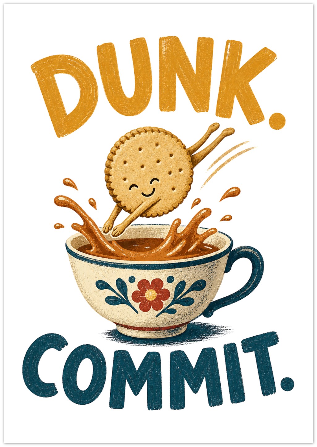Dunk. Commit. Tea Biscuit Graphic Greeting Card Pack — product view 2
