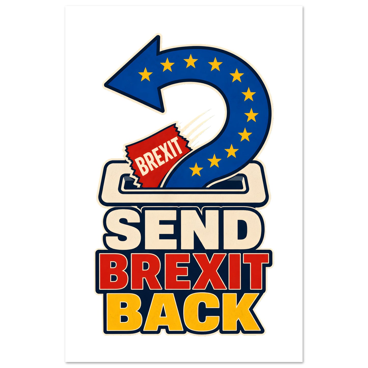 Send Brexit Back Pro-EU Graphic Poster — product view 5