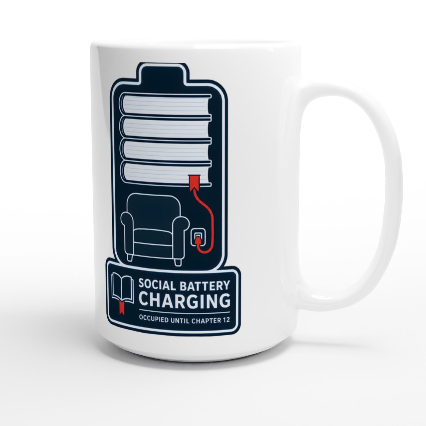 Social Battery Charging Large Mug — product view 3