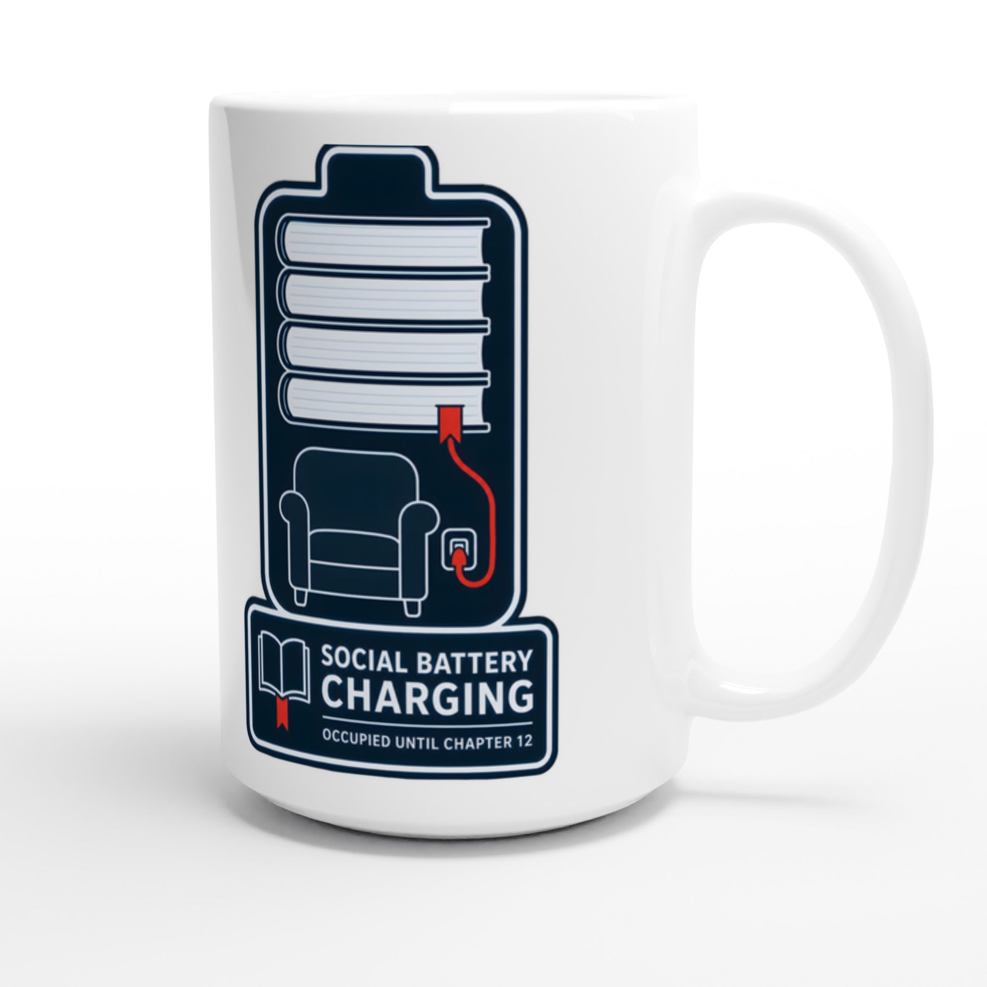 Social Battery Charging Large Mug — product view 3