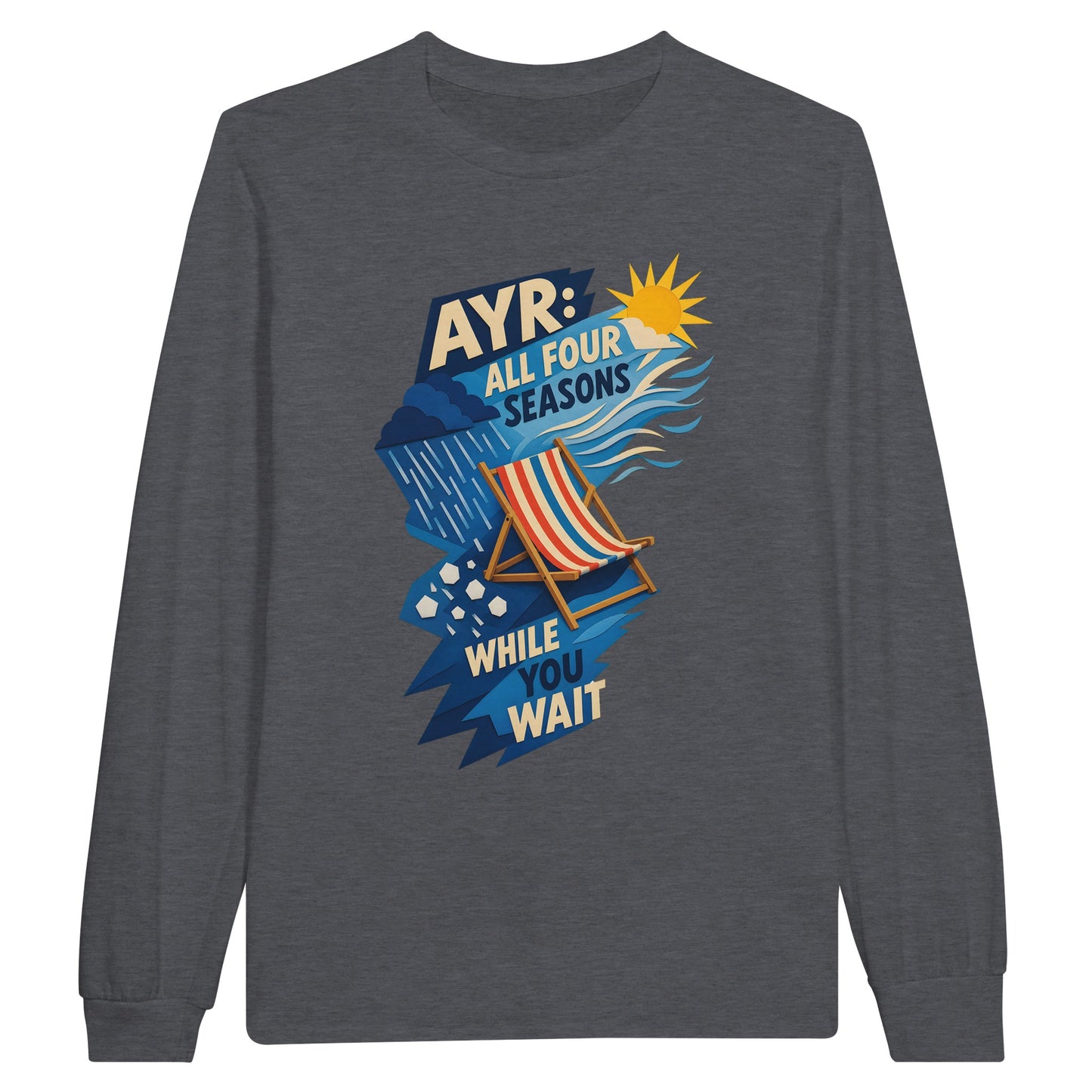 Ayr: All Four Seasons While You Wait Long-Sleeve T-shirt — product view 2