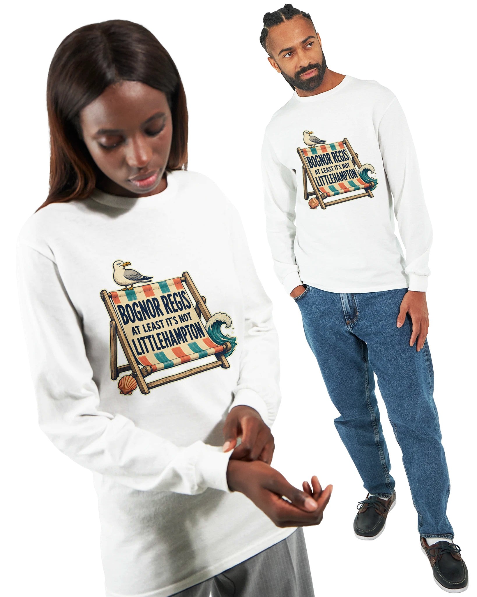 Bognor Regis — At Least It's Not Littlehampton Long-Sleeve T-shirt — product view 15