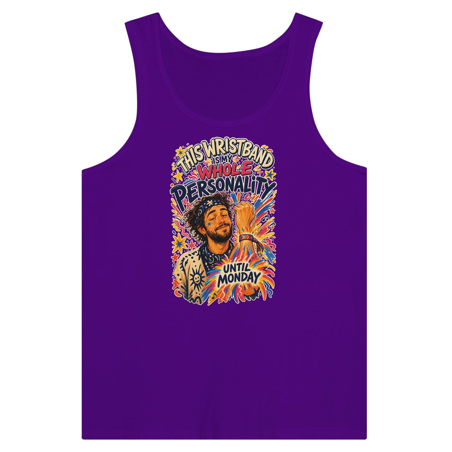 This Wristband Is My Whole Personality Until Monday Premium Unisex Tank Top — product view 6