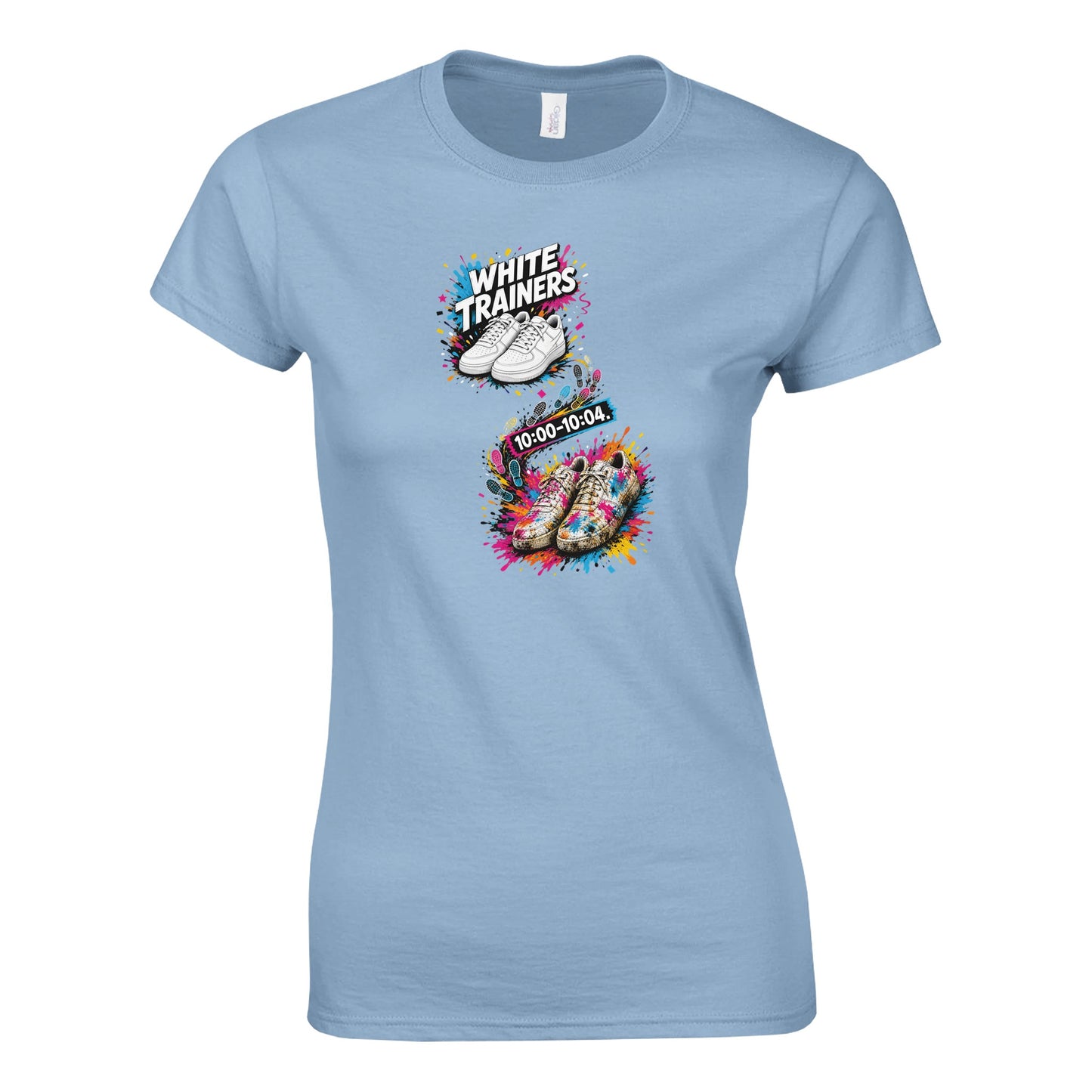 White Trainers: 10:00–10:04 Women's T-shirt — product view 3