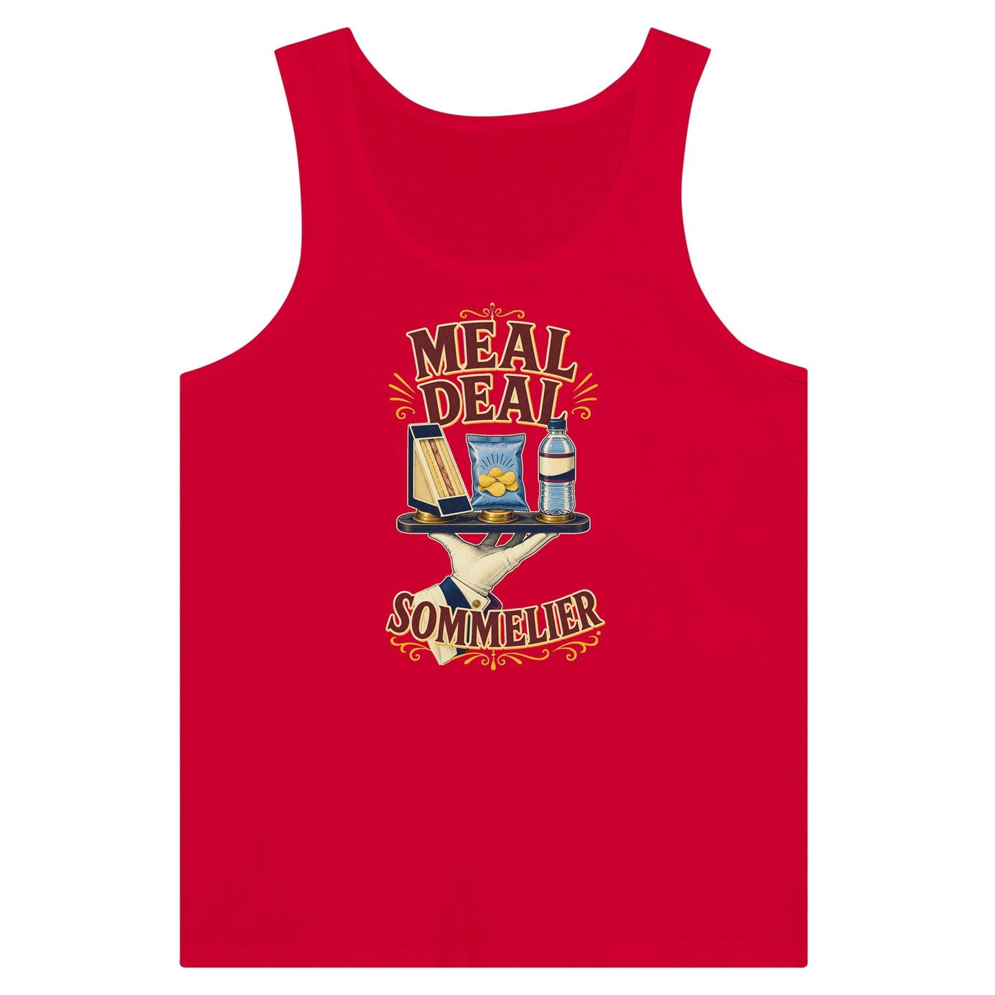 Meal Deal Sommelier British Lunch Design Premium Unisex Tank Top — product view 12