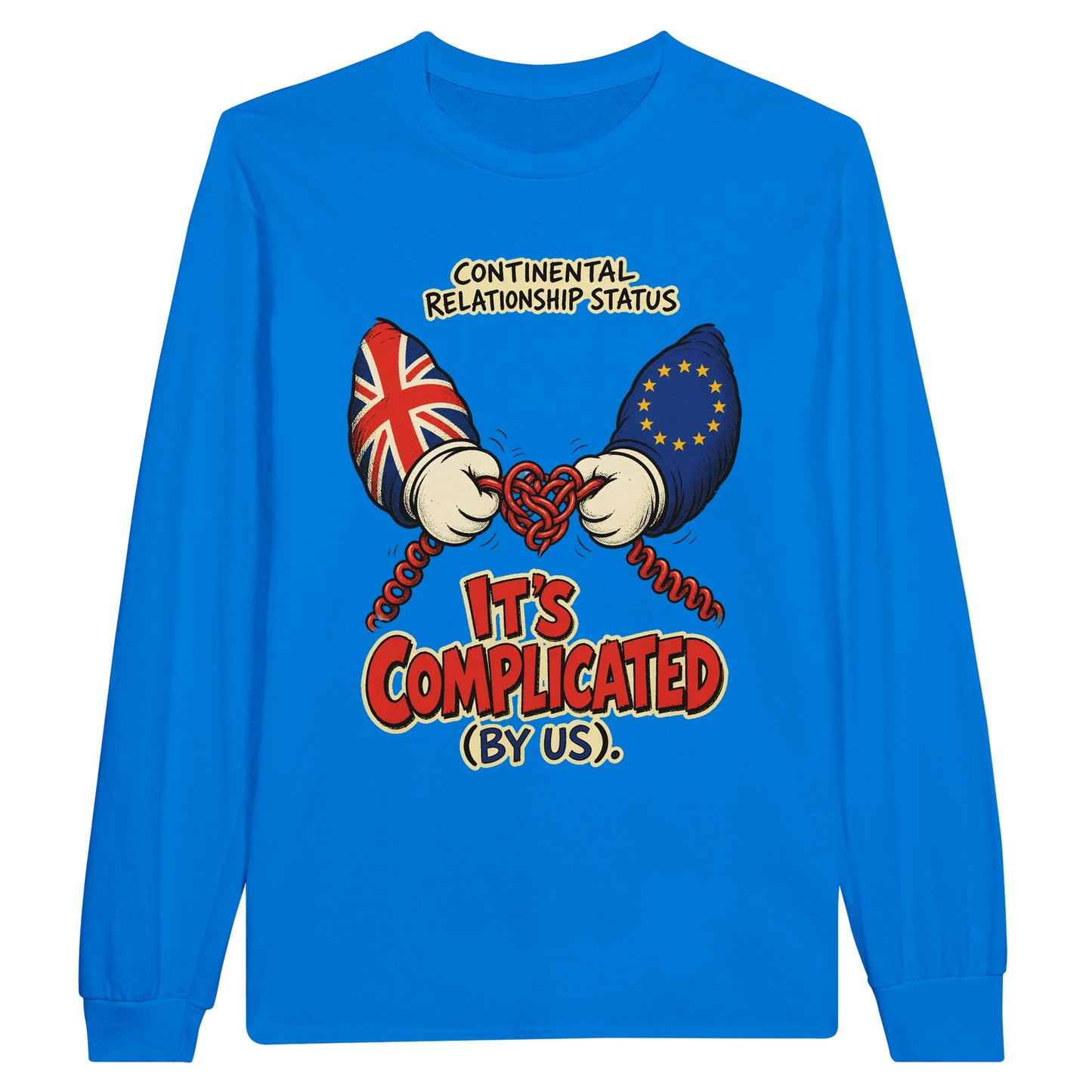 It's Complicated (By Us) UK–EU 1990s Cartoon Long-Sleeve T-shirt — product view 3