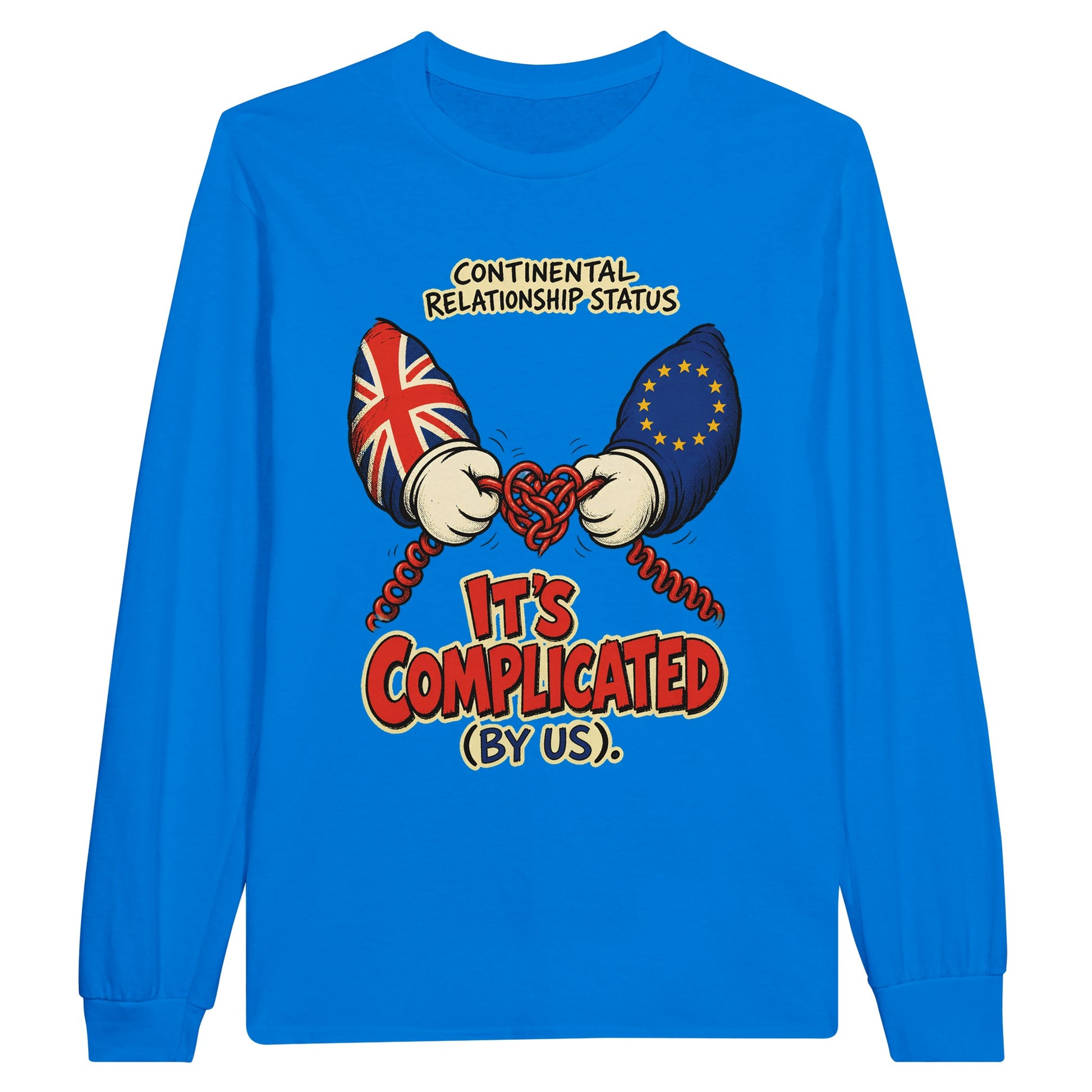 It's Complicated (By Us) UK–EU 1990s Cartoon Long-Sleeve T-shirt — product view 3