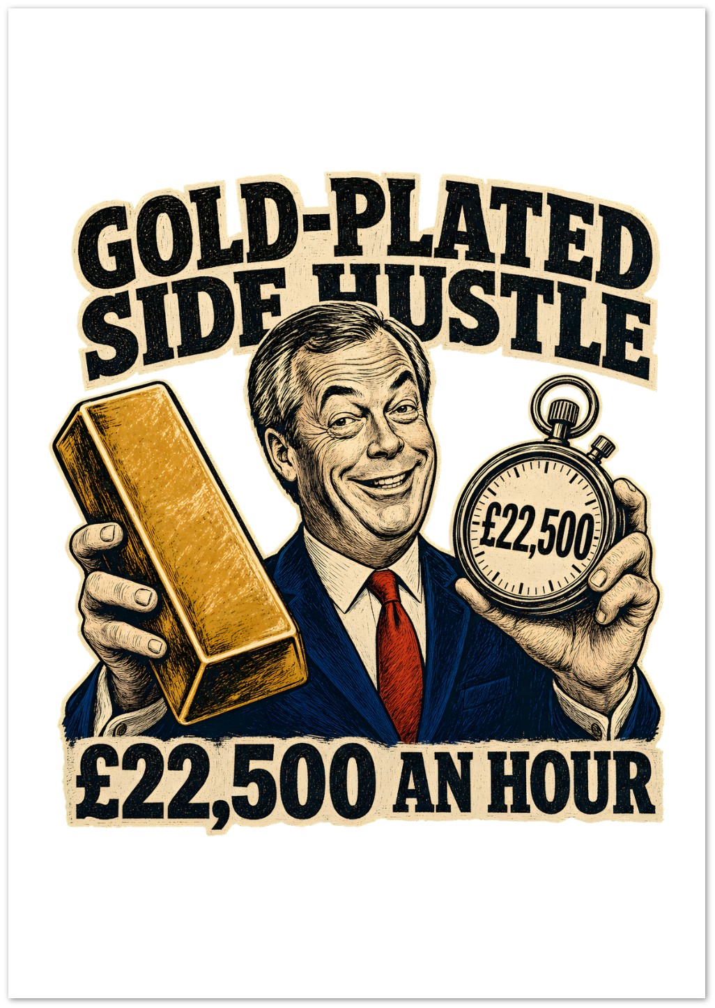 Gold-Plated Side Hustle £22,500 an Hour Greeting Card Pack — product view 2