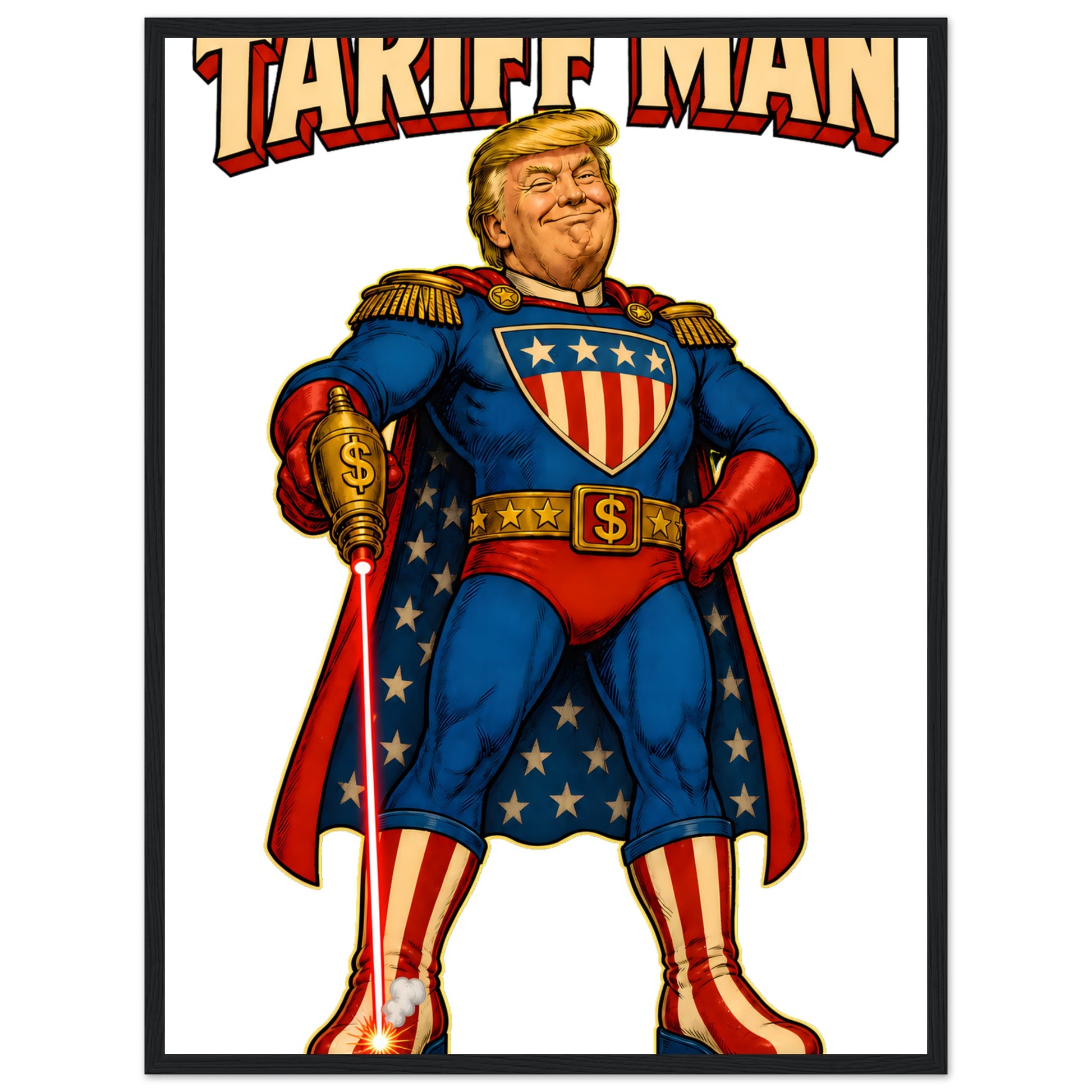 Tariff Man – Self-Shot Satire Framed Wall Art — product view 4