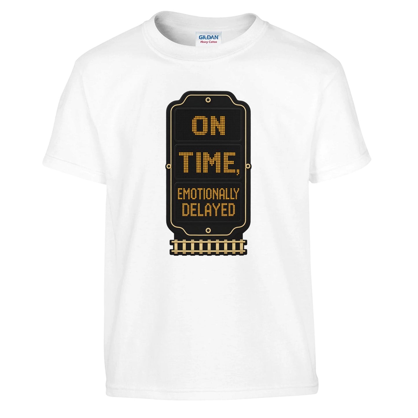 On Time, Emotionally Delayed Rail Graphic Kids' T-shirt — product view 1