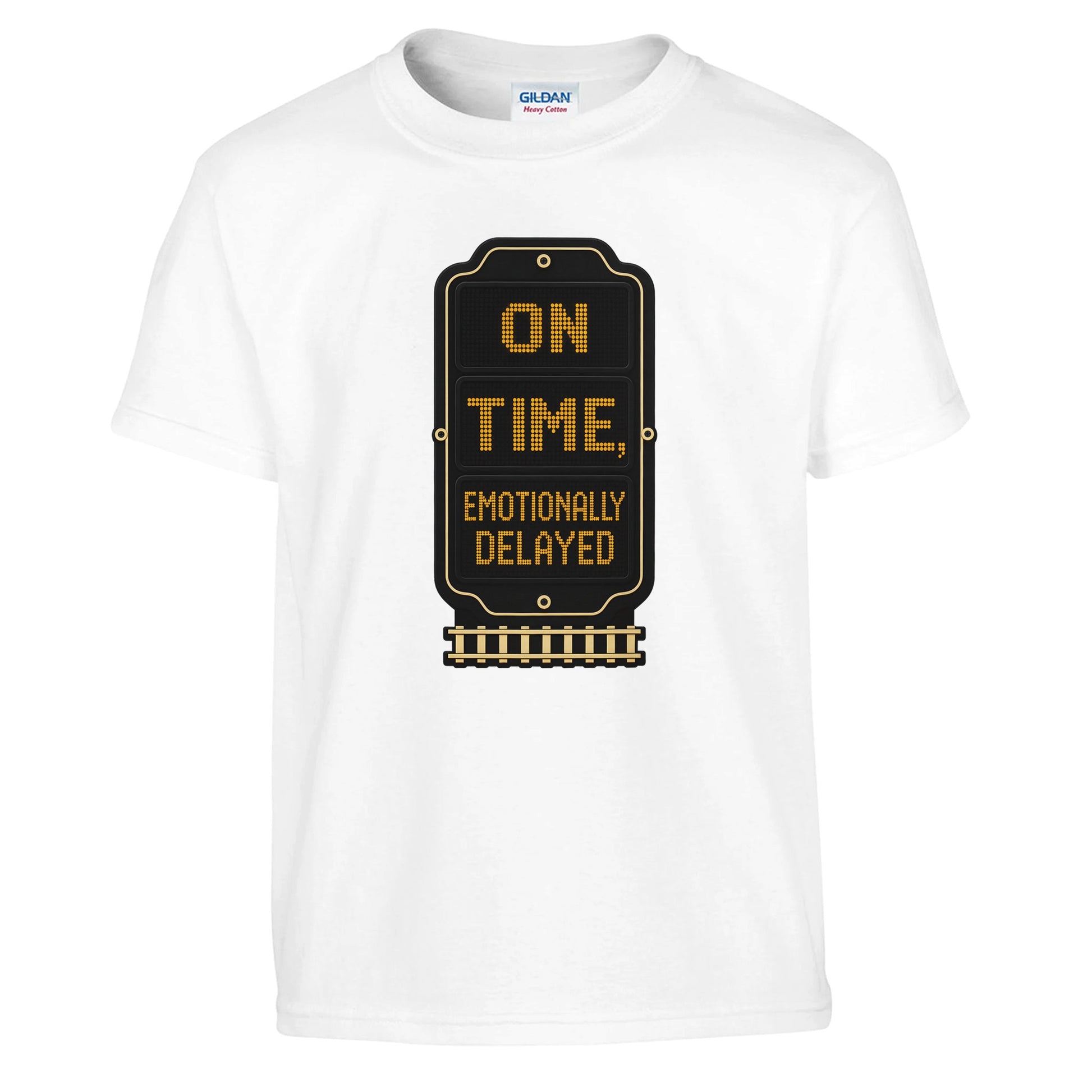 On Time, Emotionally Delayed Rail Graphic Kids' T-shirt — product view 1