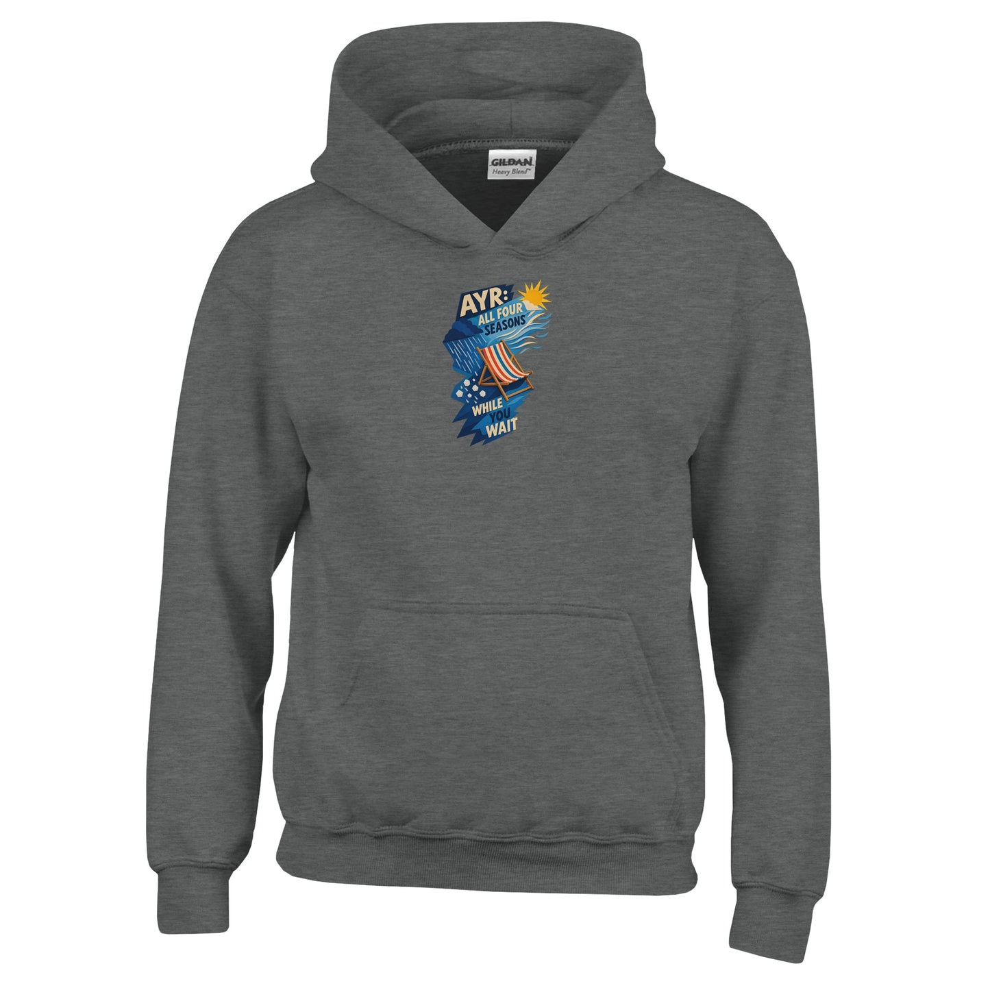 Ayr: All Four Seasons While You Wait Kids' Hoodie — product view 2