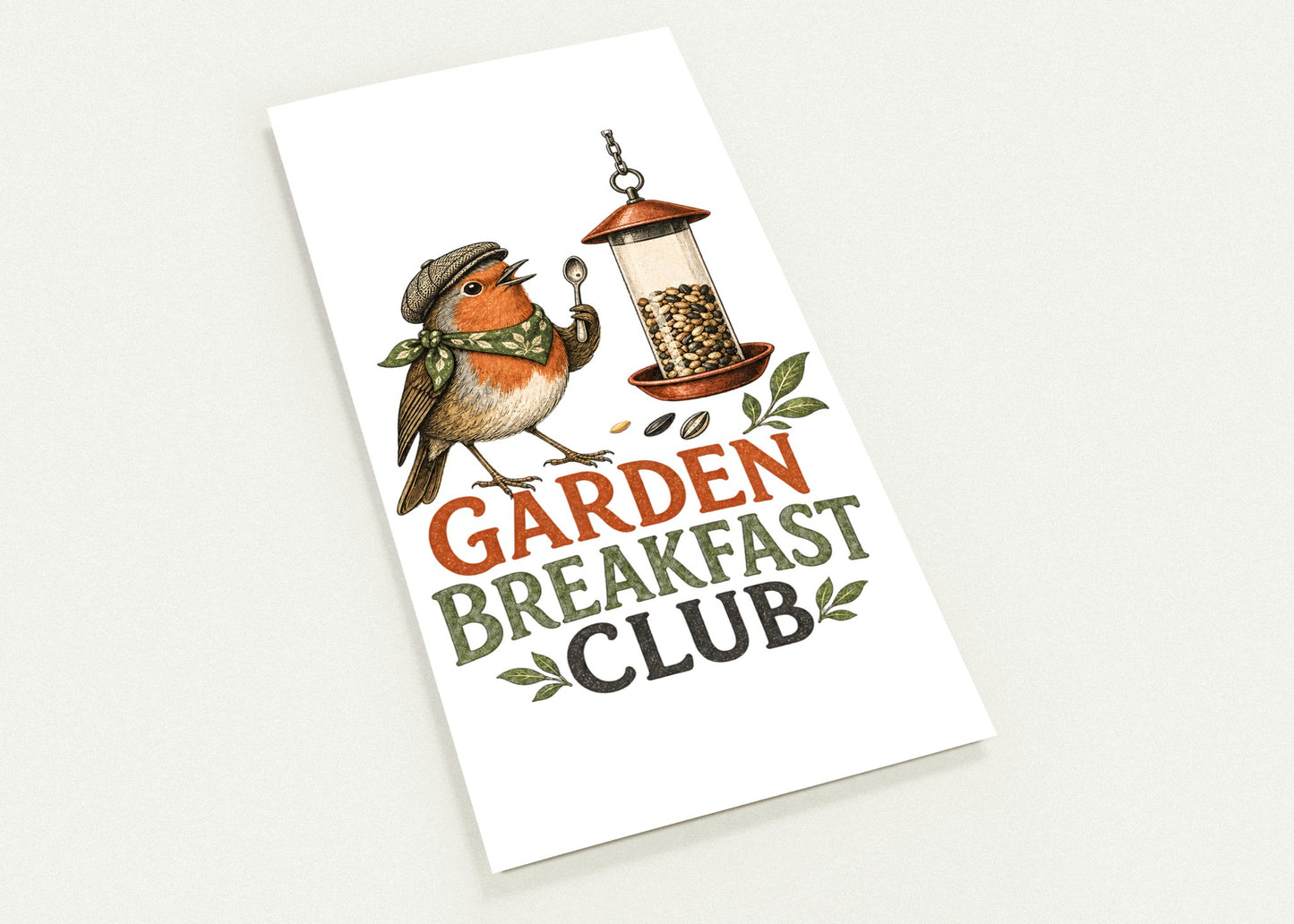 Garden Breakfast Club Robin Graphic Postcard Pack — product view 2