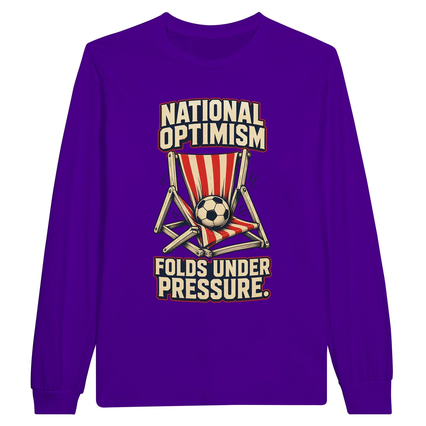 National Optimism Folds Under Pressure Football Long-Sleeve T-shirt — product view 13