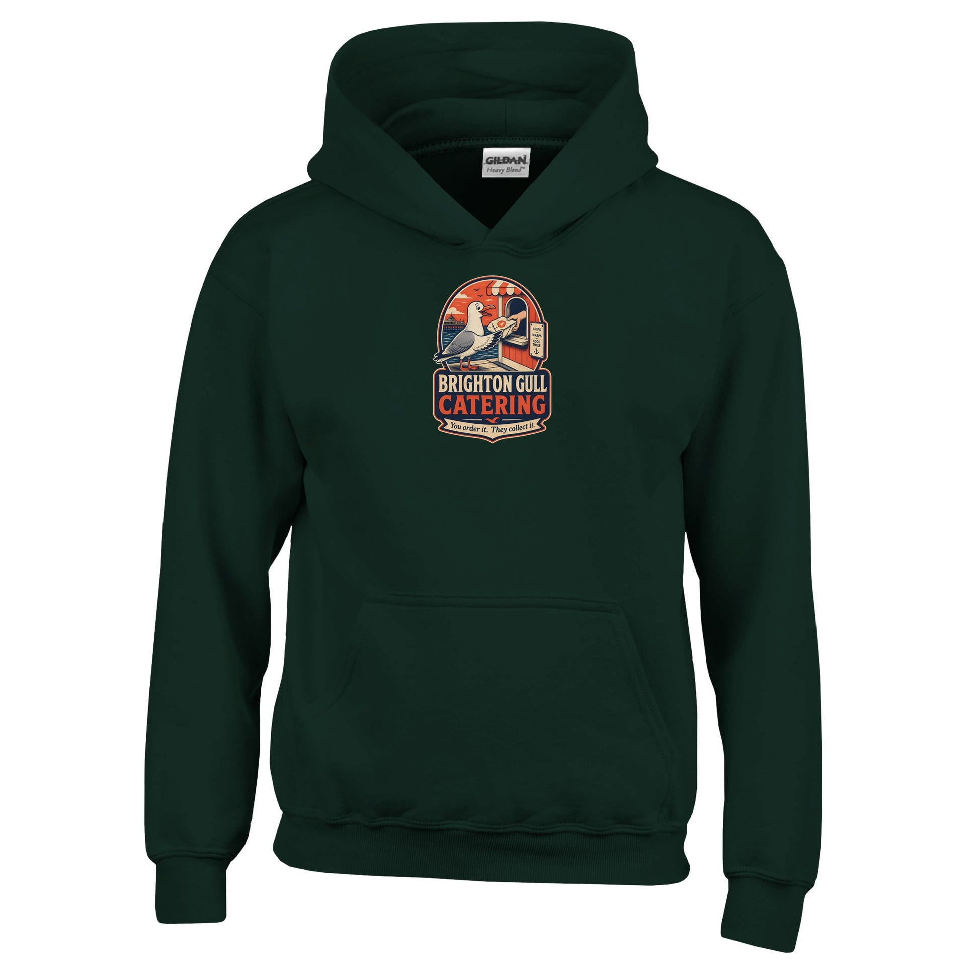 Brighton Gull Catering — Illustrated Kids' Hoodie — product view 12