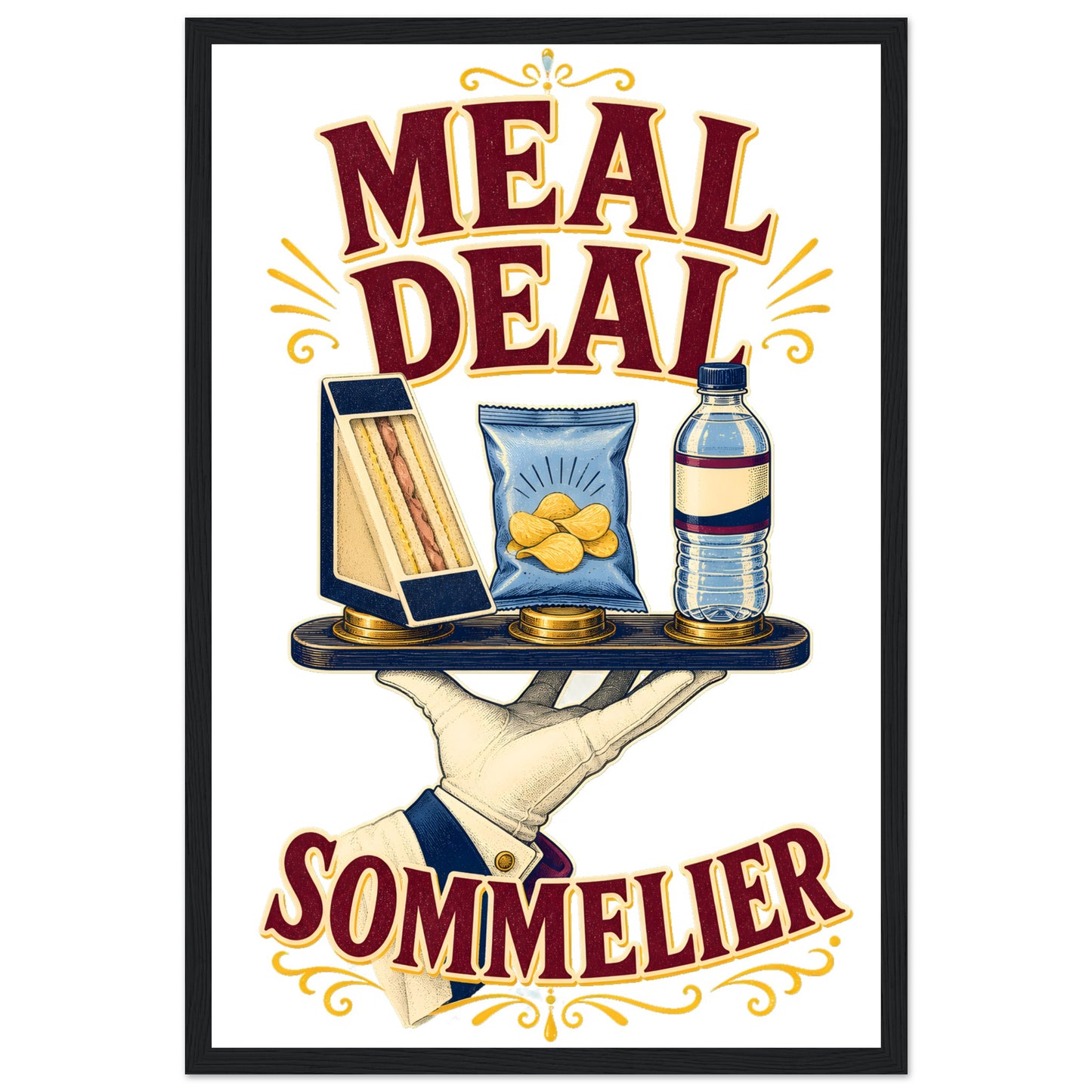 Meal Deal Sommelier British Lunch Design Framed Wall Art — product view 6