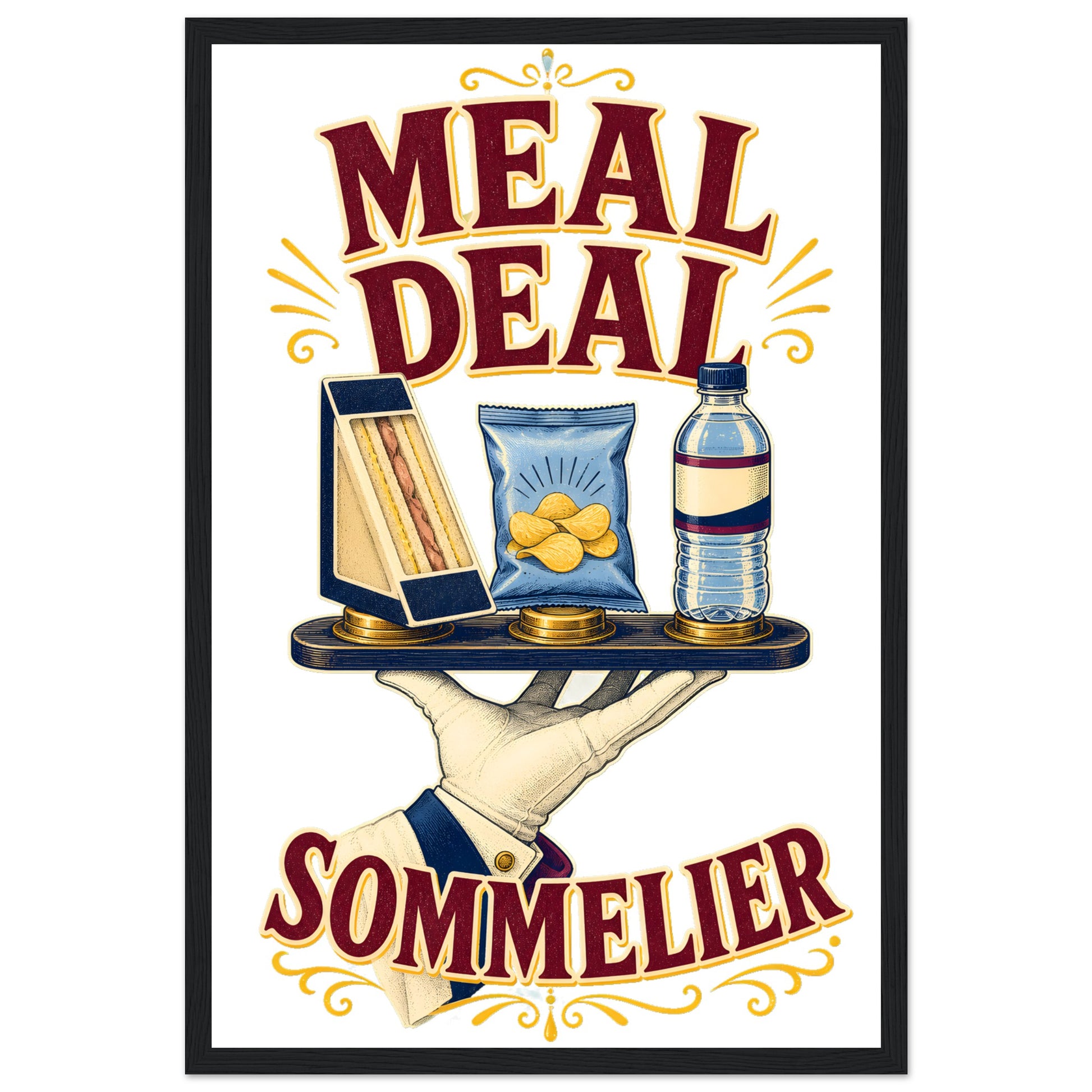 Meal Deal Sommelier British Lunch Design Framed Wall Art — product view 6