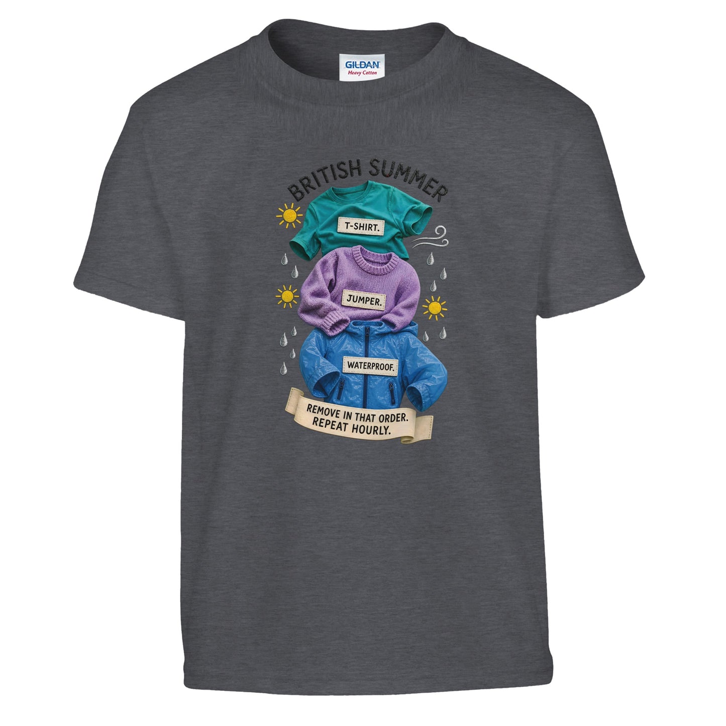 British Summer: Repeat Layers Hourly Kids' T-shirt — product view 12