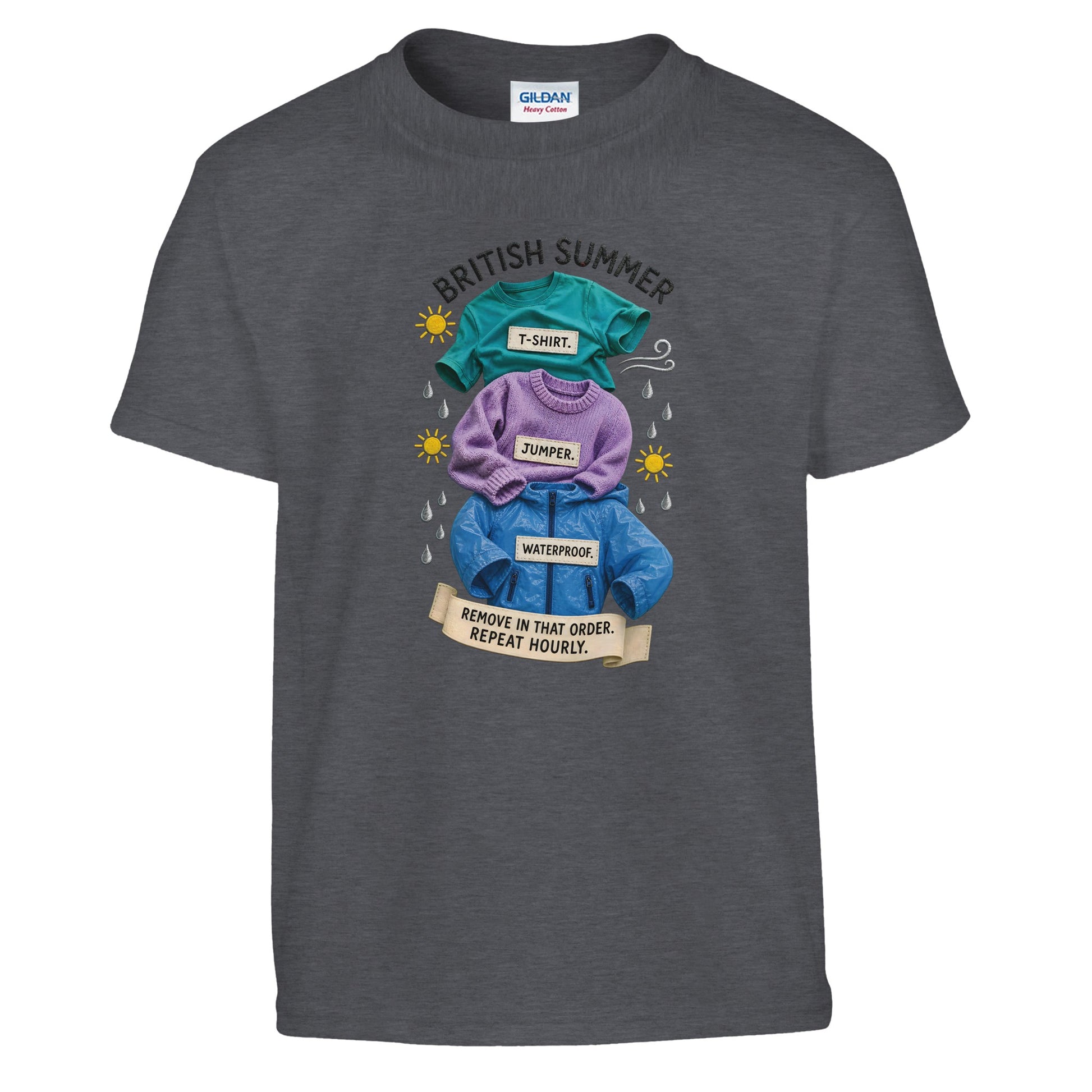 British Summer: Repeat Layers Hourly Kids' T-shirt — product view 12