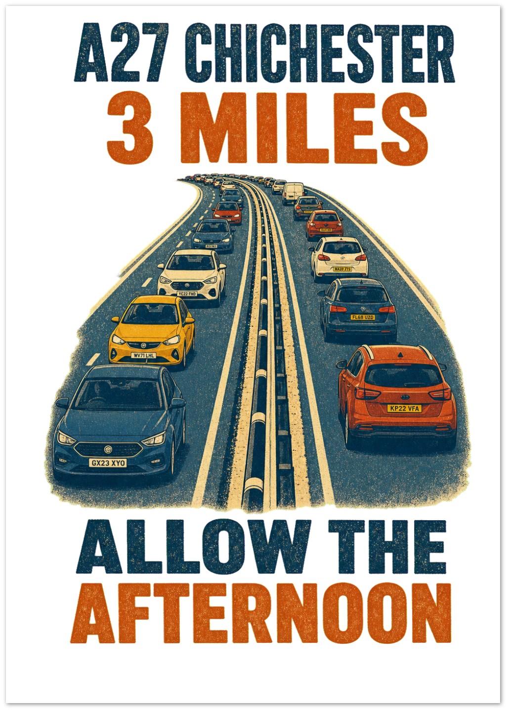A27 Chichester – 3 Miles, Allow the Afternoon Greeting Card Pack
